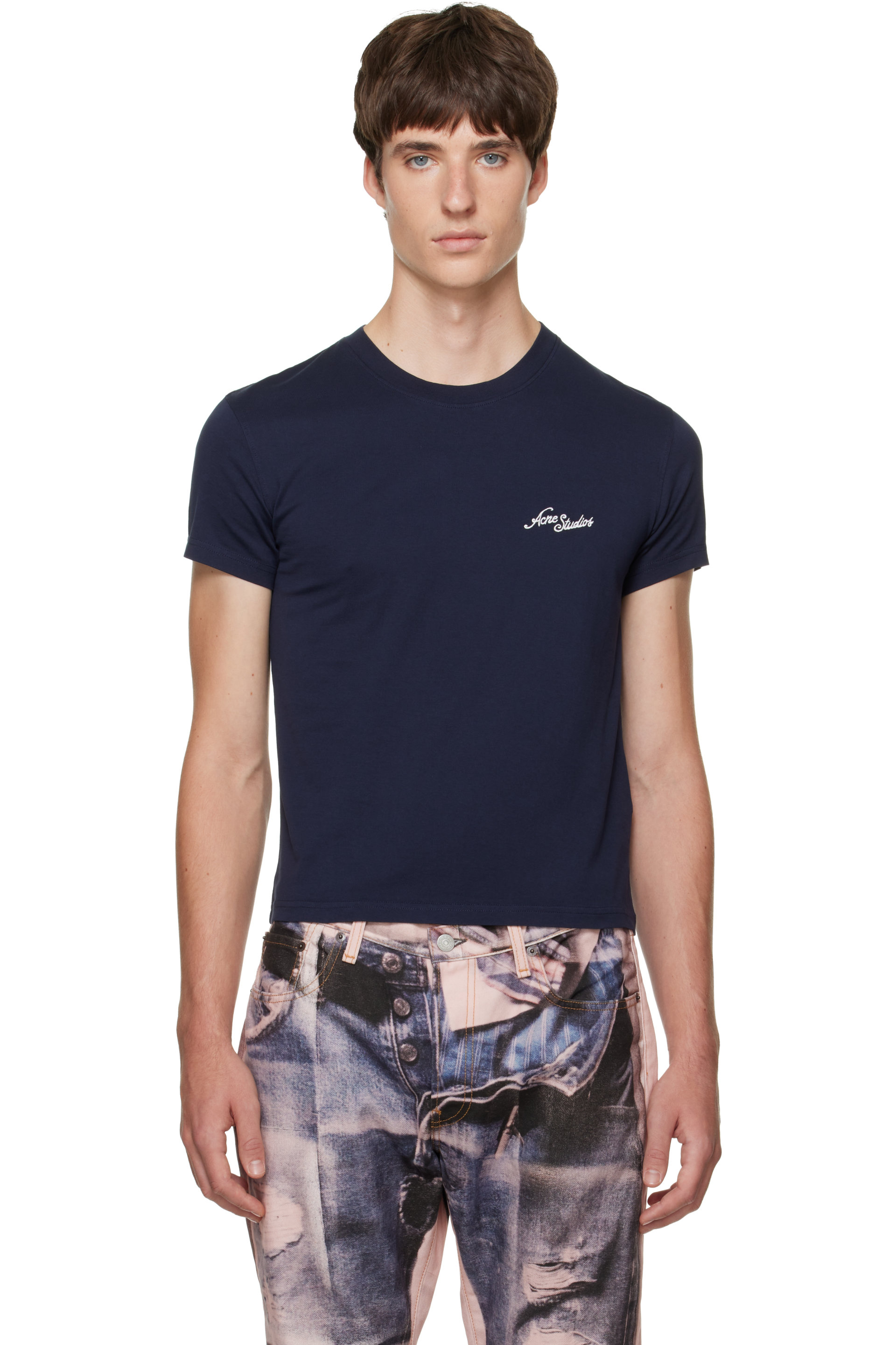 Acne Studios - Navy Jersey Logo T-shirt