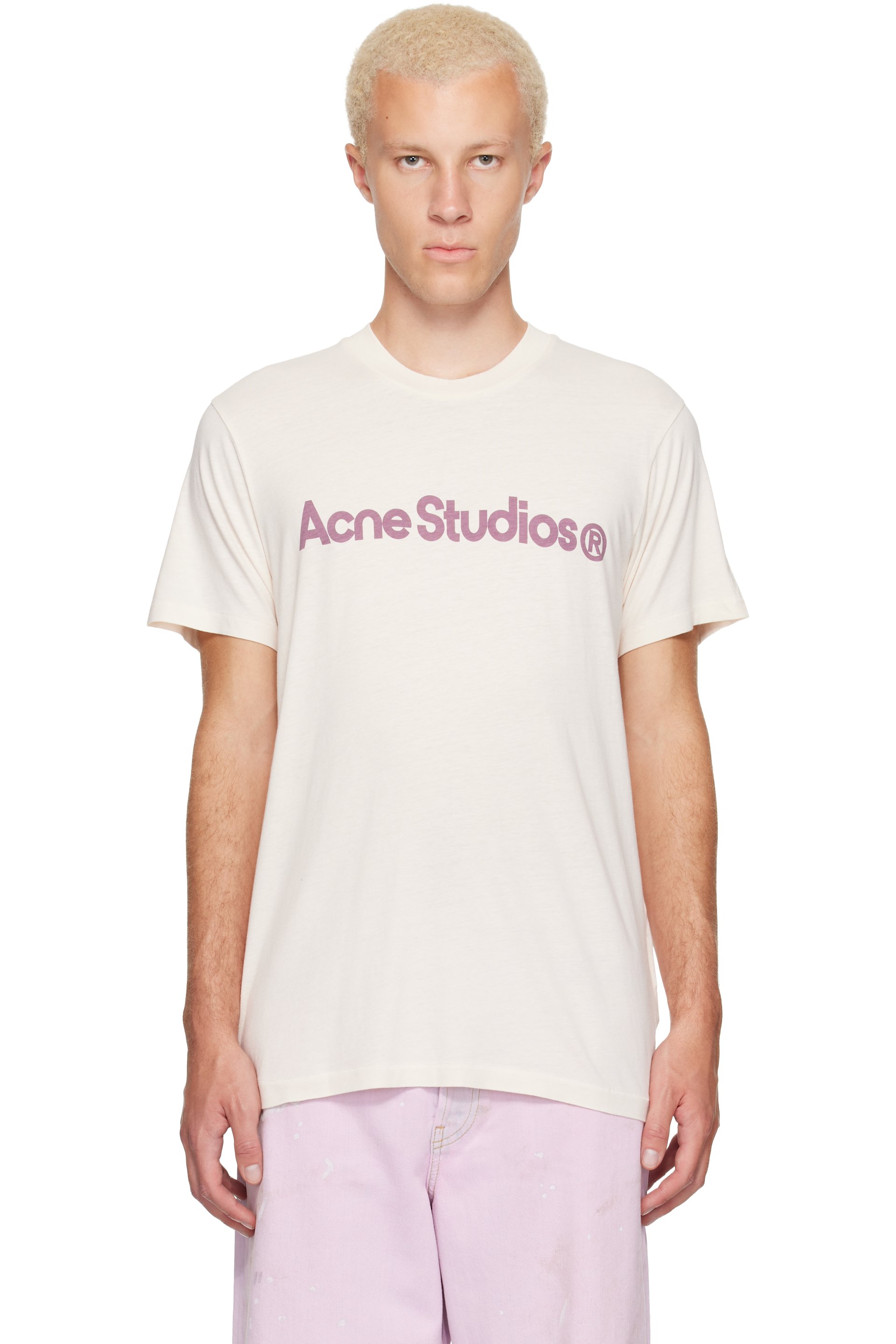 Acne Studios - T-shirt graphique blanc cassé