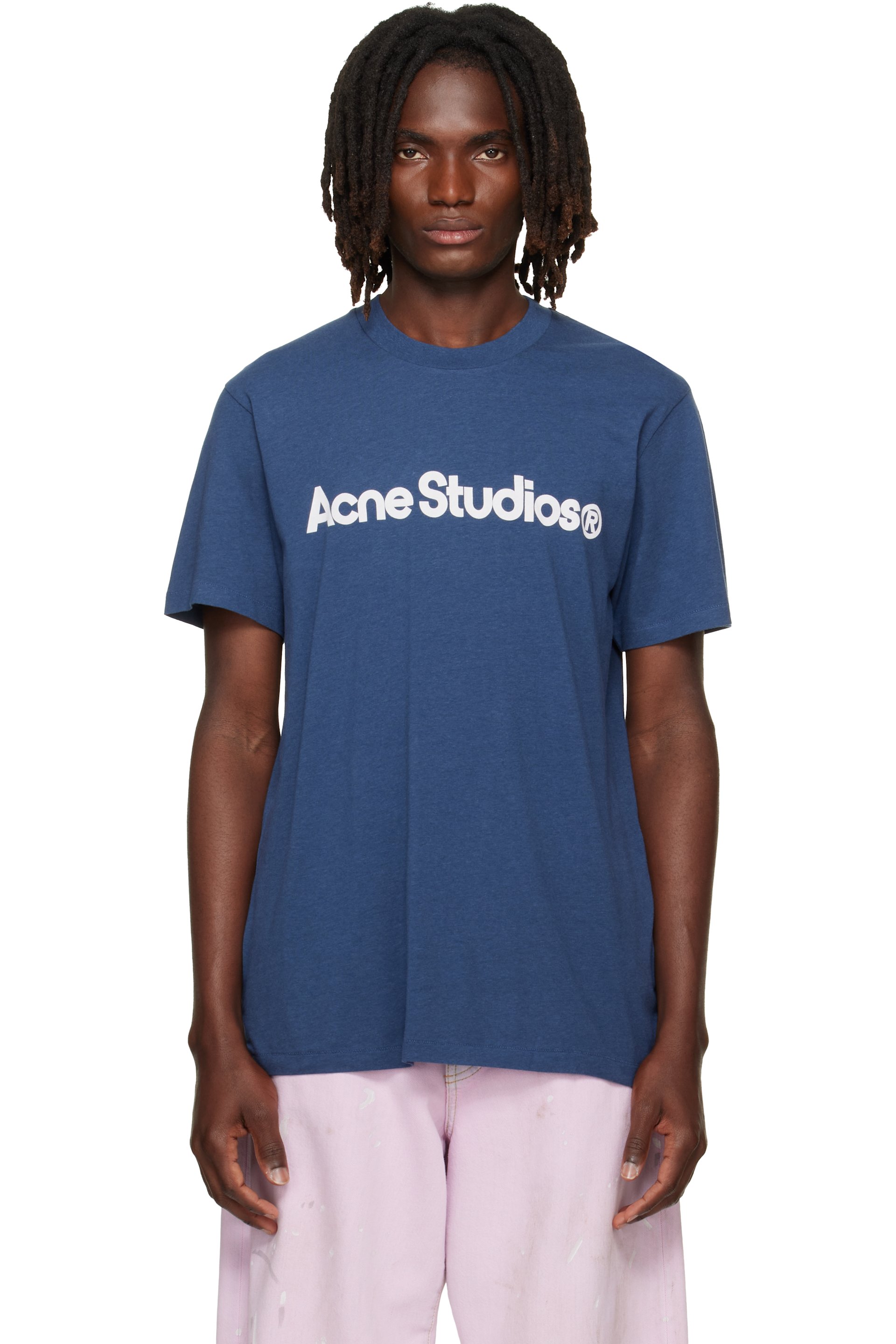 Acne Studios - T-shirt graphique bleu marine
