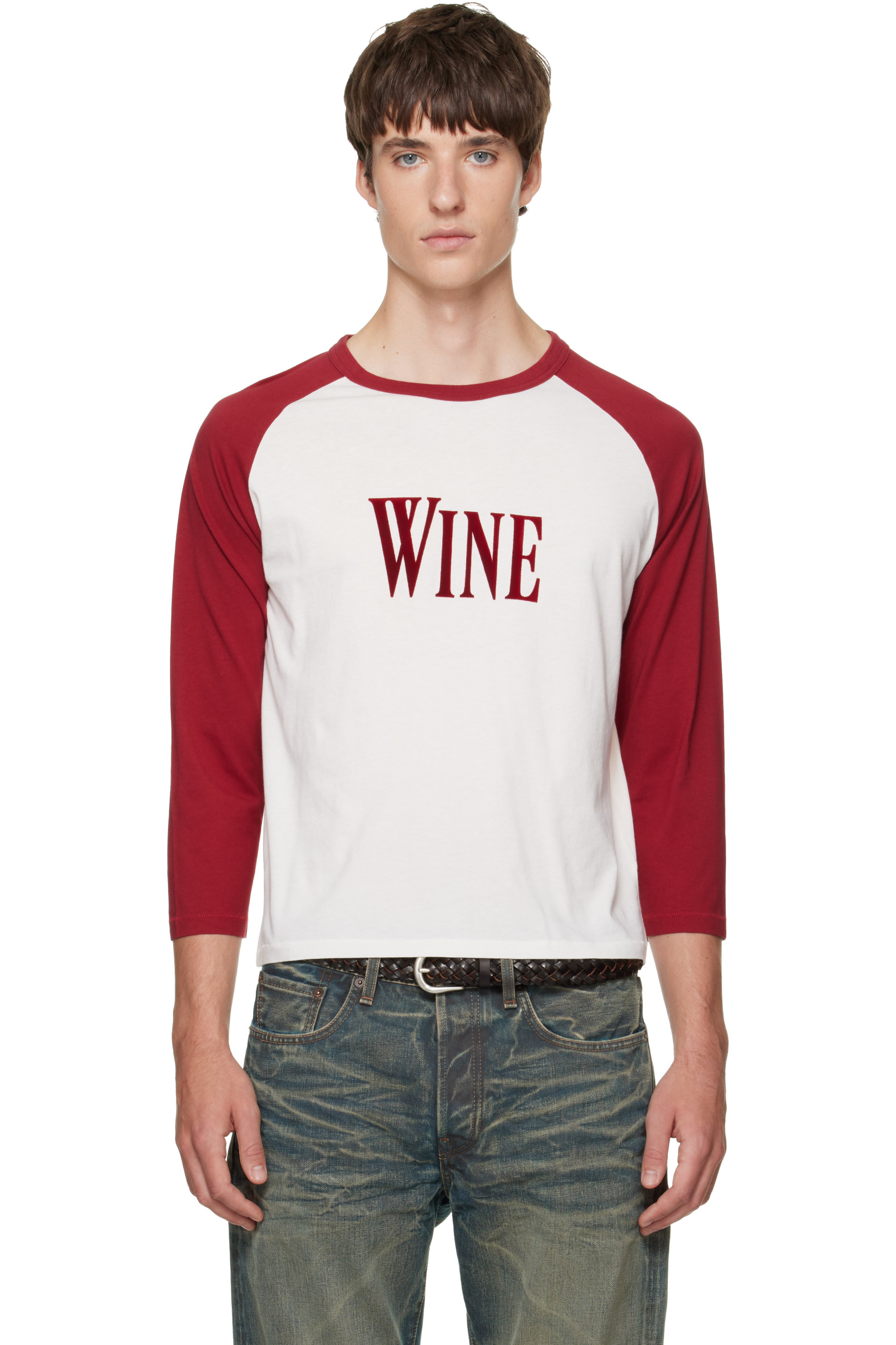 Acne Studios - Off-White & Red 'Wine' Graphic T-shirt