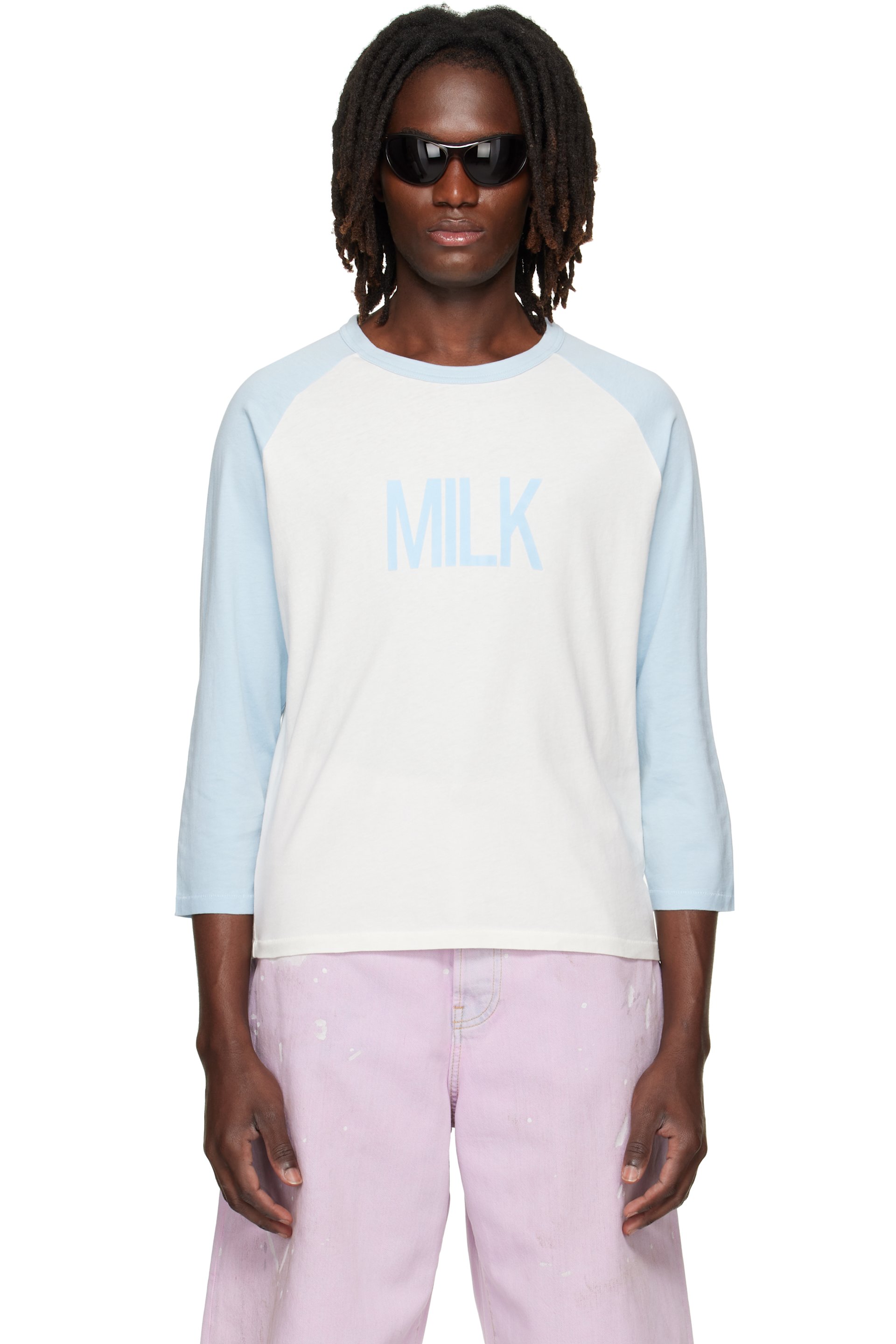Acne Studios - White & Blue Milk Graphic T-shirt