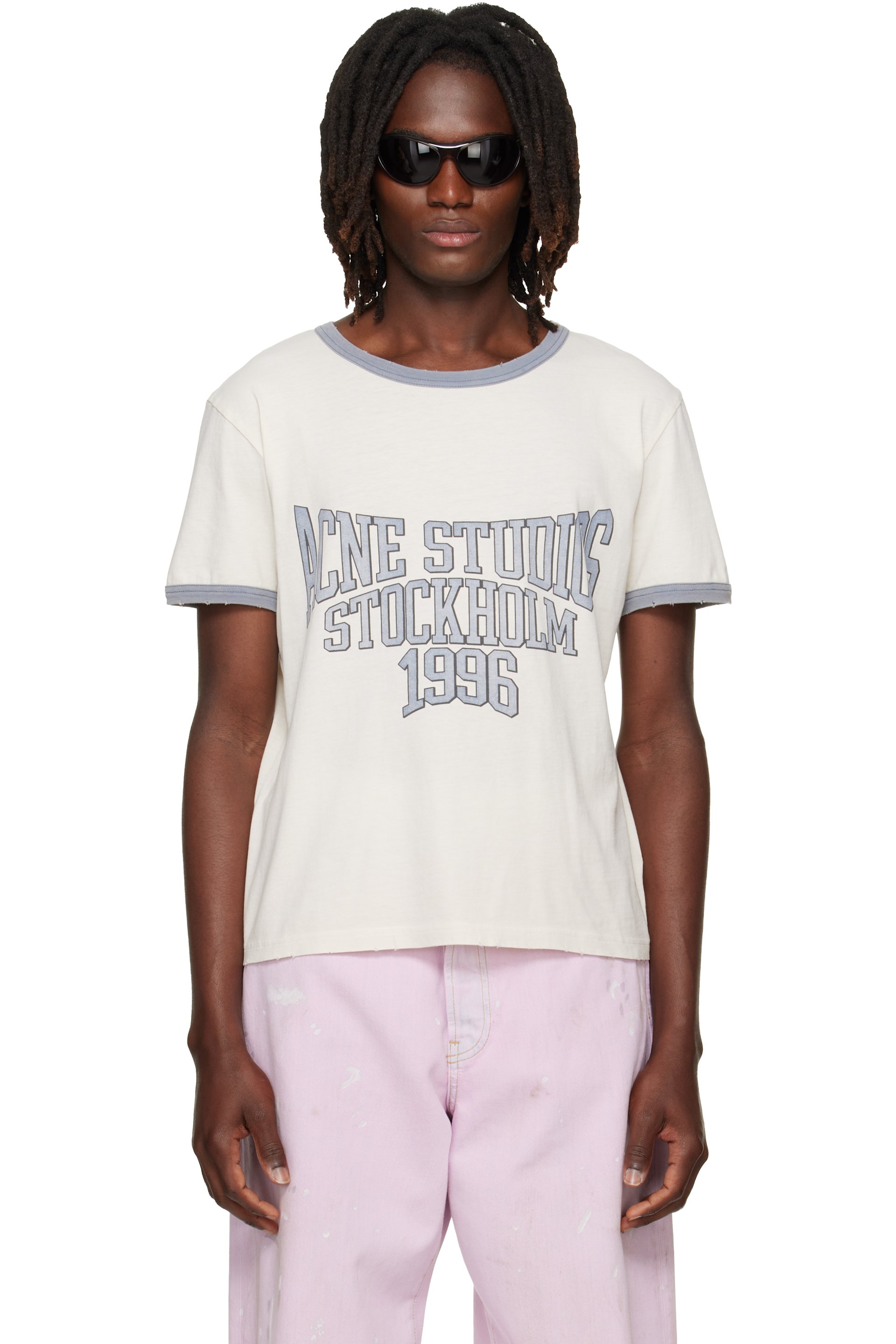 Acne Studios - T-shirt graphique blanc cassé
