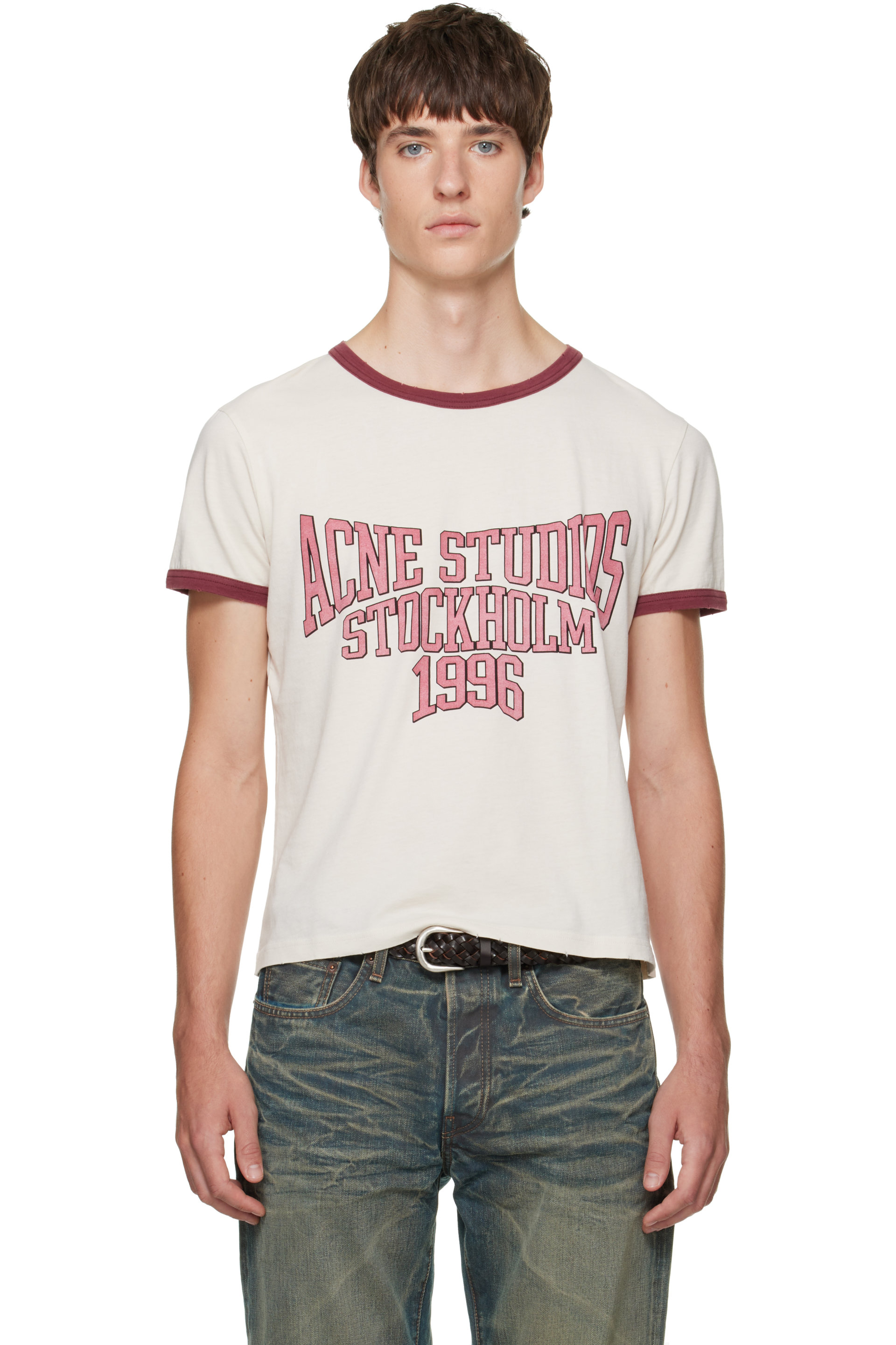 Acne Studios - T-shirt graphique blanc cassé