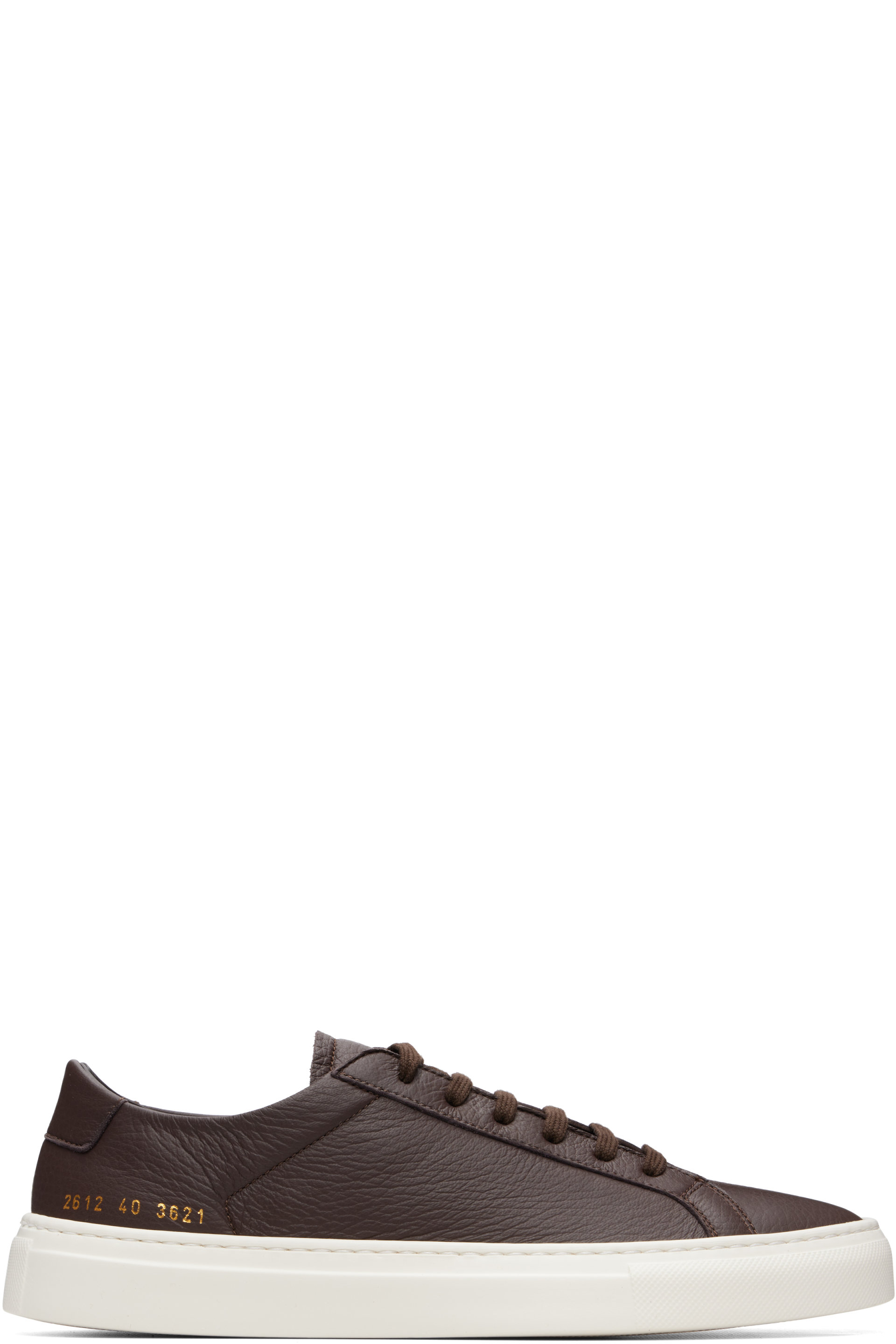 Common Projects - Brown Achilles Grained Leather Sneakers