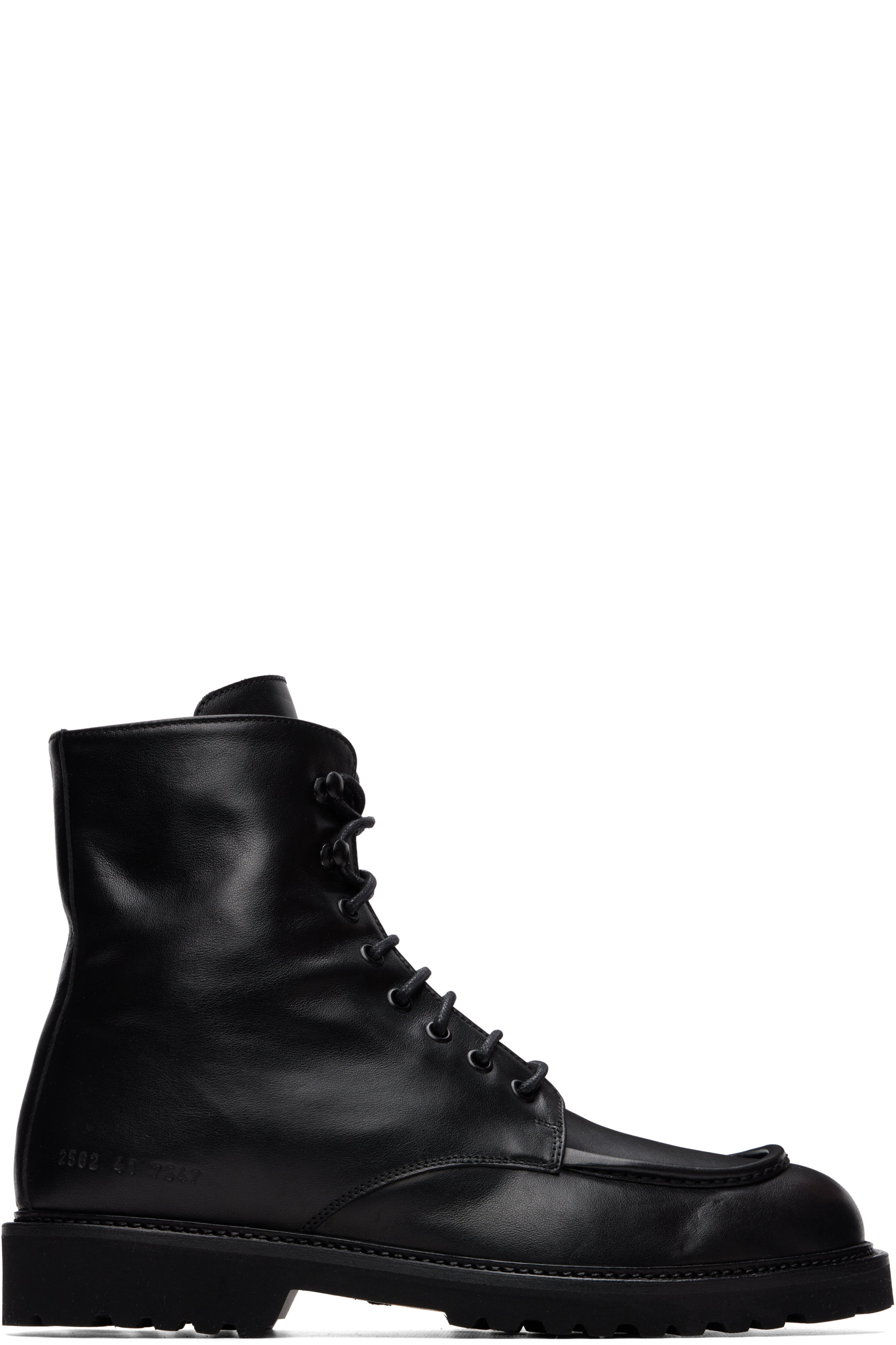 Common Projects - Bottes Piuma noires en cuir à laçage