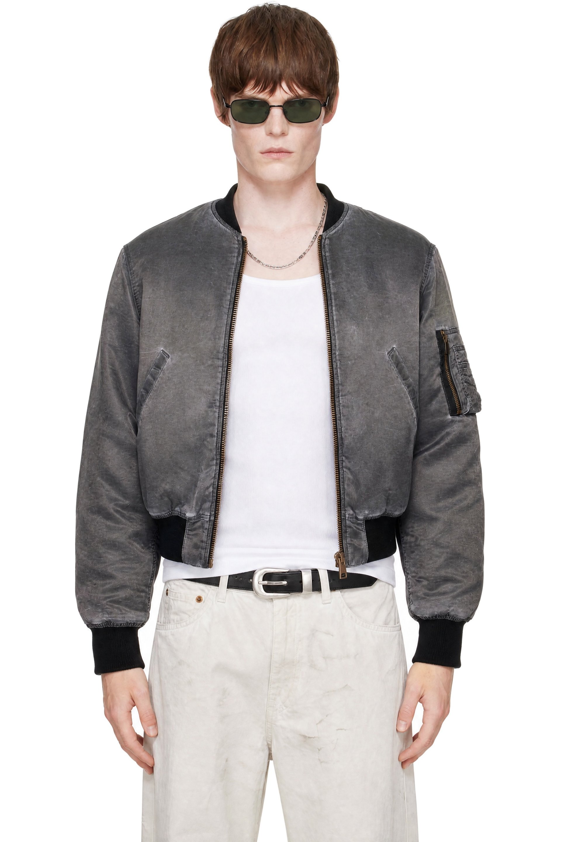 Stockholm (Surfboard) Club - Gray Nylon Bomber Jacket