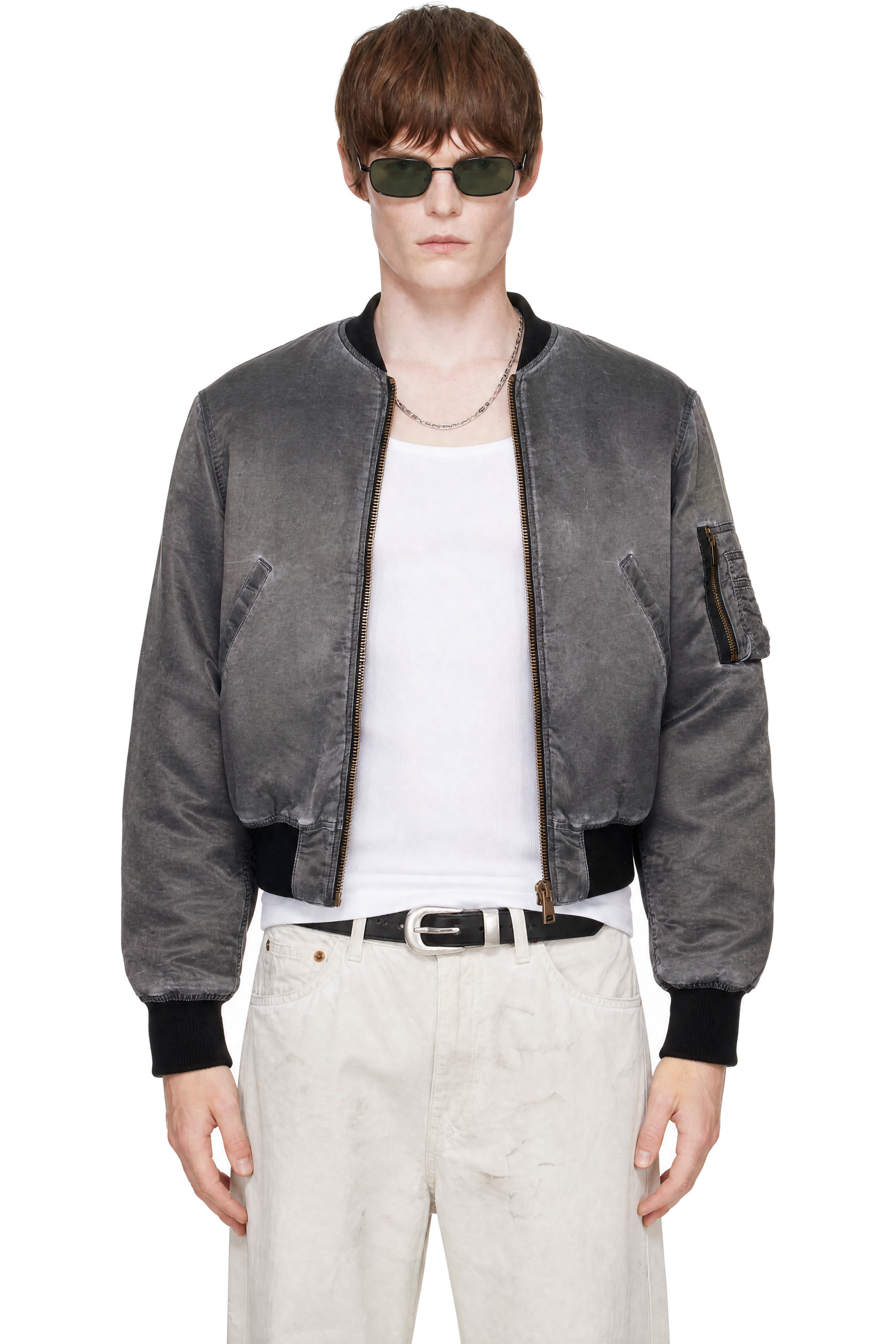 Stockholm (Surfboard) Club - Gray Nylon Bomber Jacket