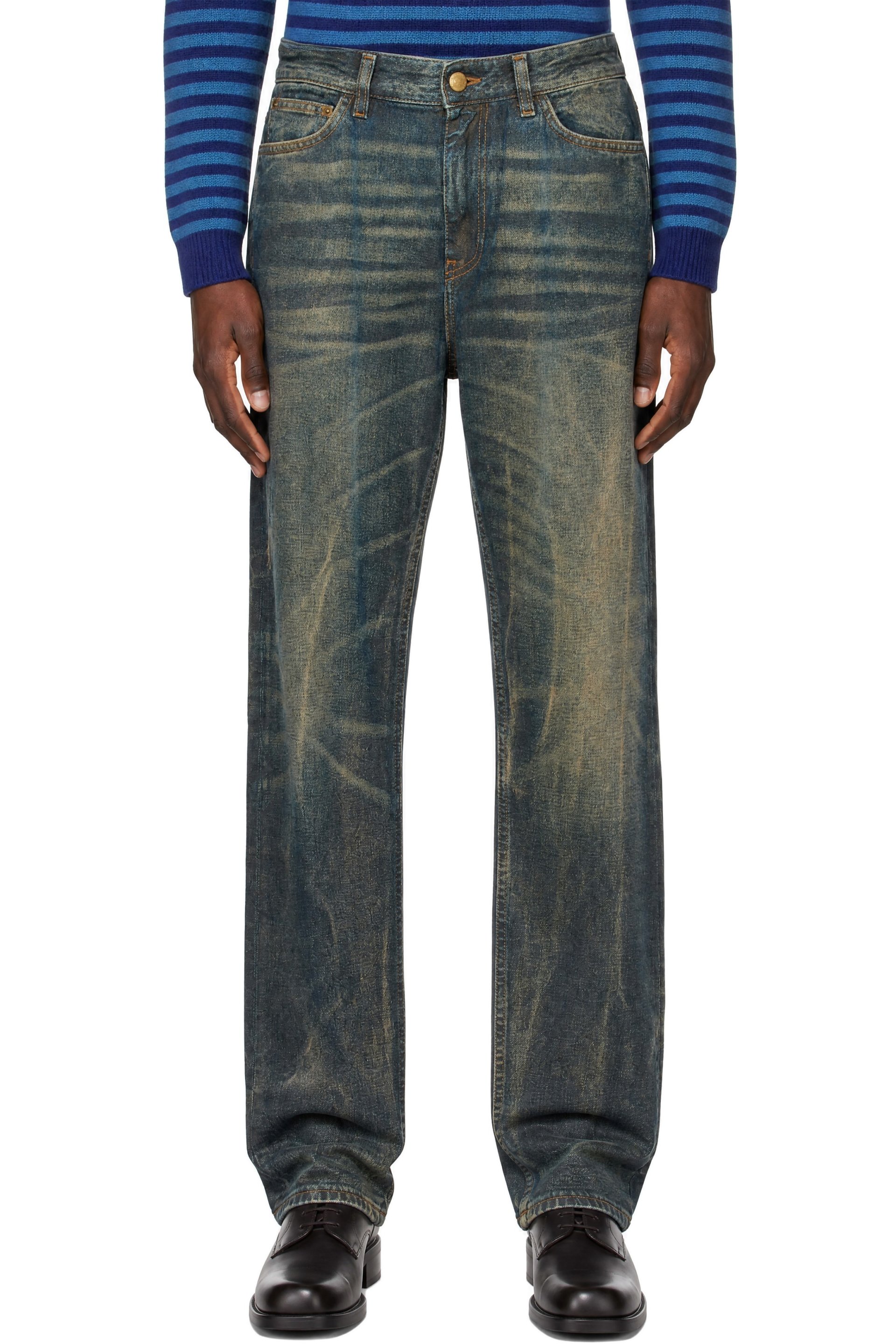 Stockholm (Surfboard) Club - Blue Straight 5-Pocket Jeans