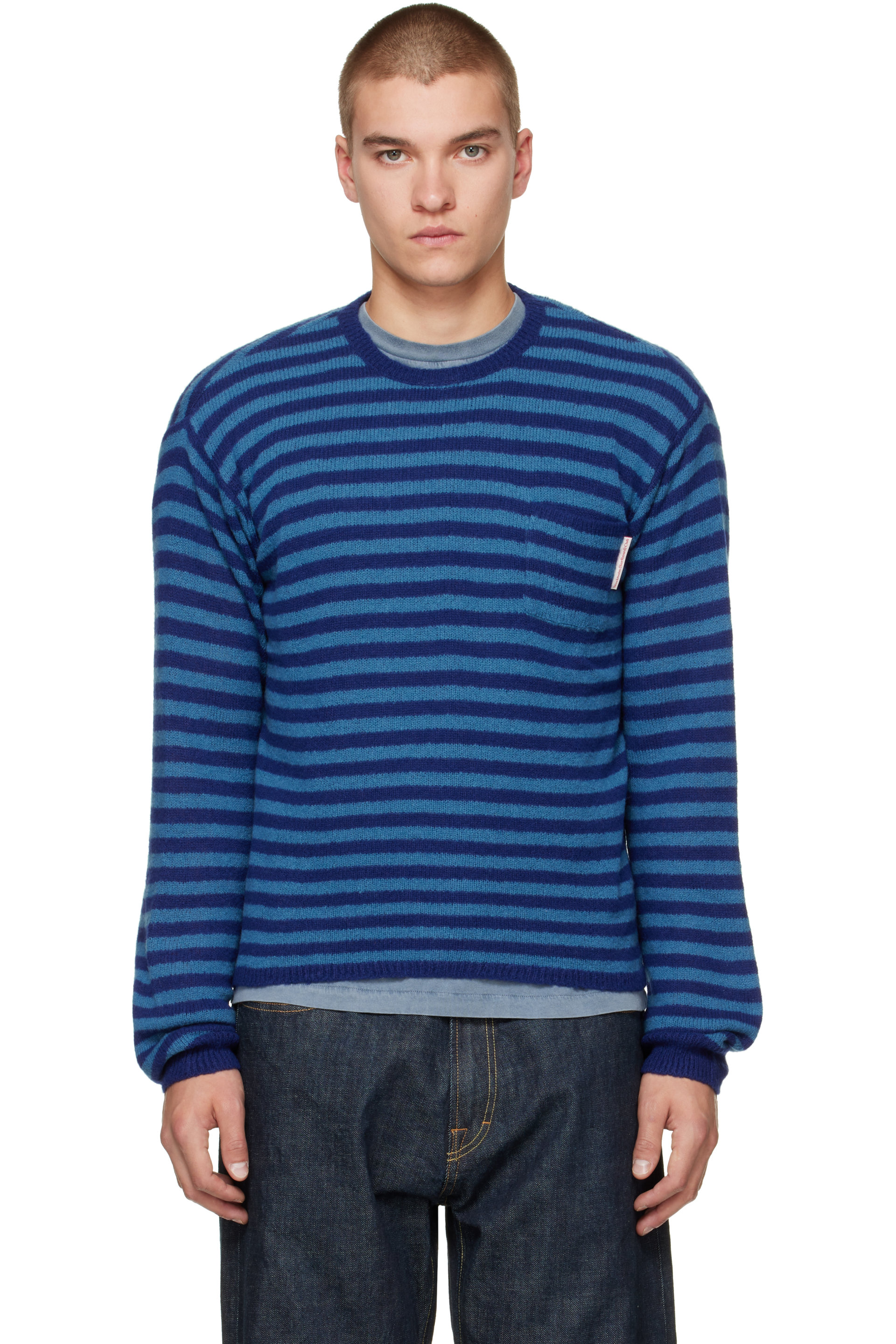 Stockholm (Surfboard) Club - Blue Striped Merino Sweater