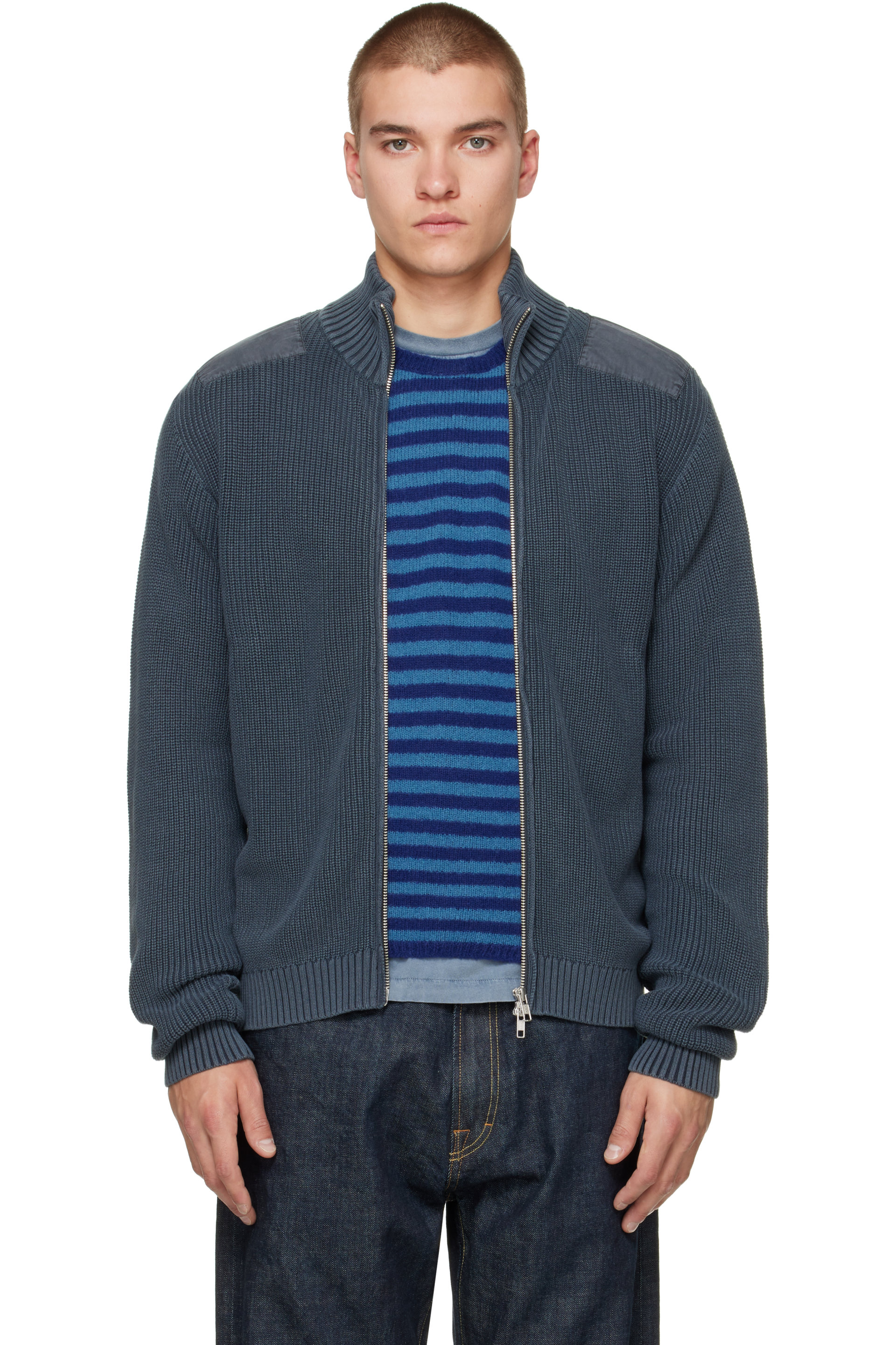 Stockholm (Surfboard) Club - Gray Dyed Knitted Jacket