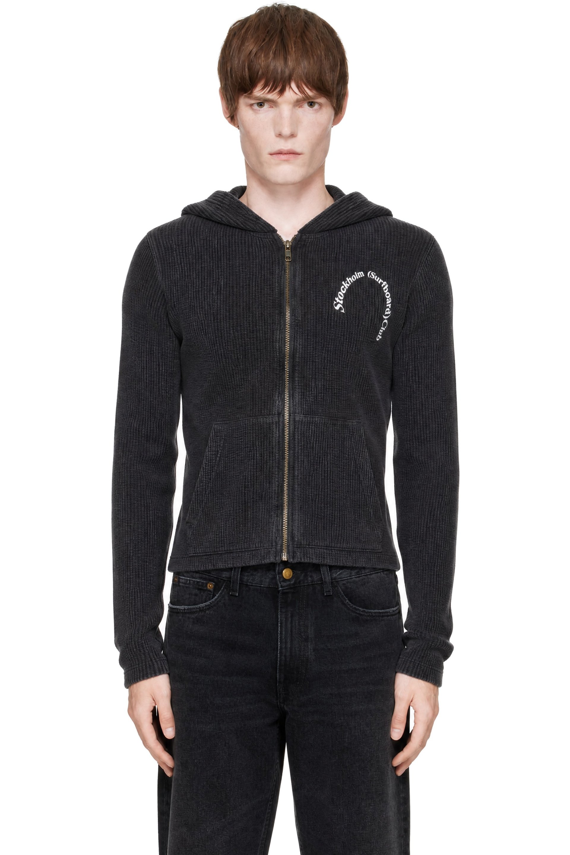 Stockholm (Surfboard) Club - Black Waffle Hoodie