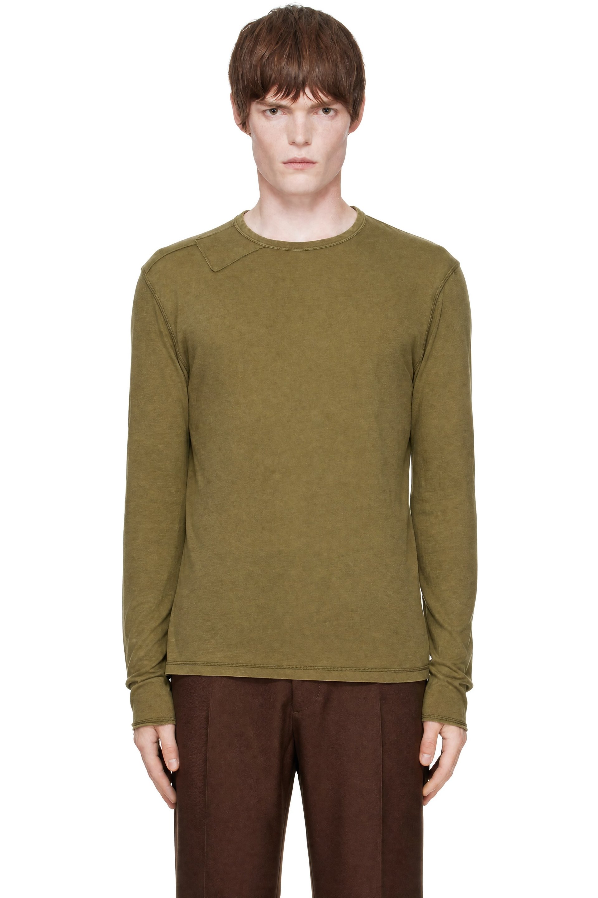 Stockholm (Surfboard) Club - Khaki Fitted Long Sleeve T-shirt