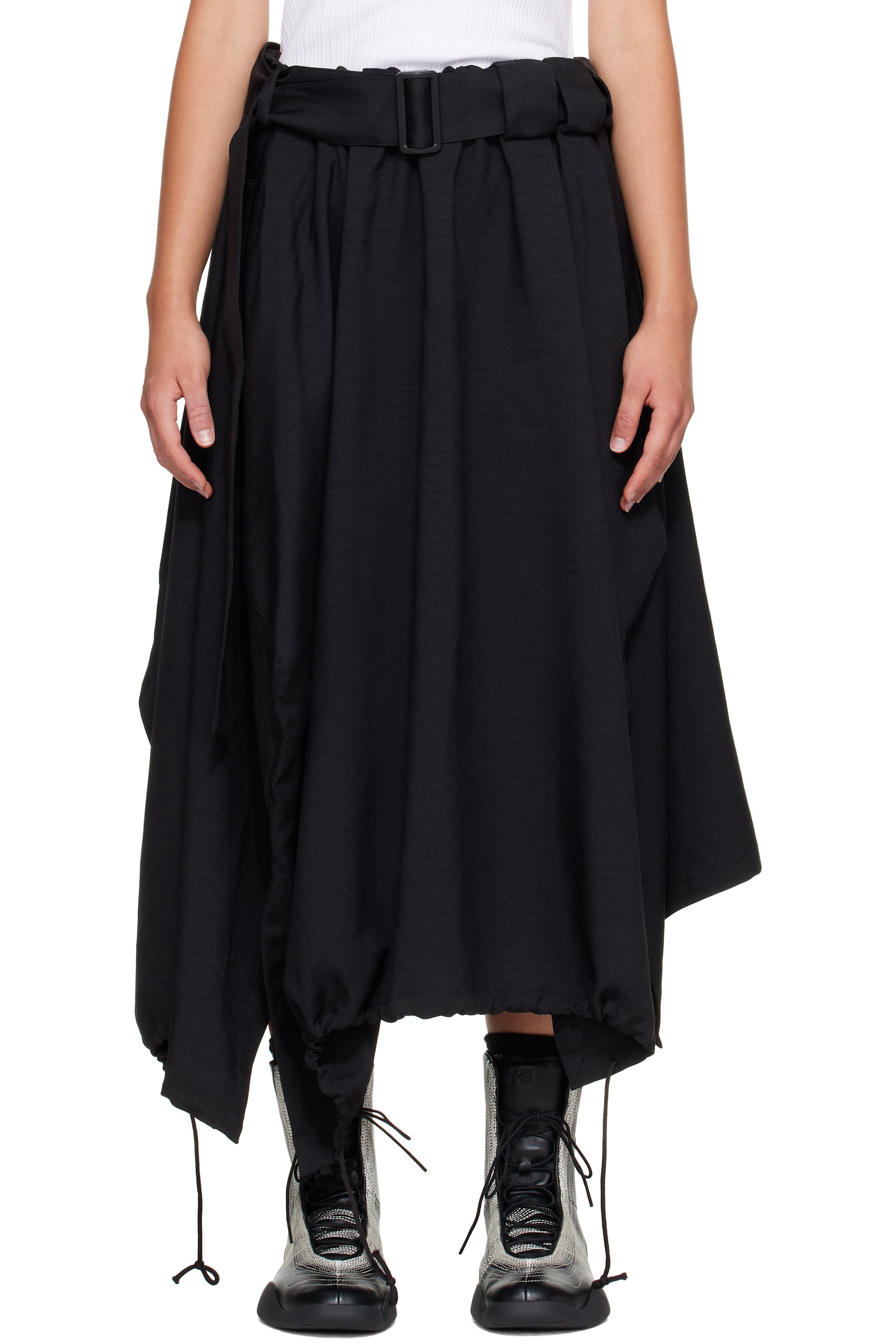 Y-3 - Black Sport Uniform Adaptive Length Midi Skirt
