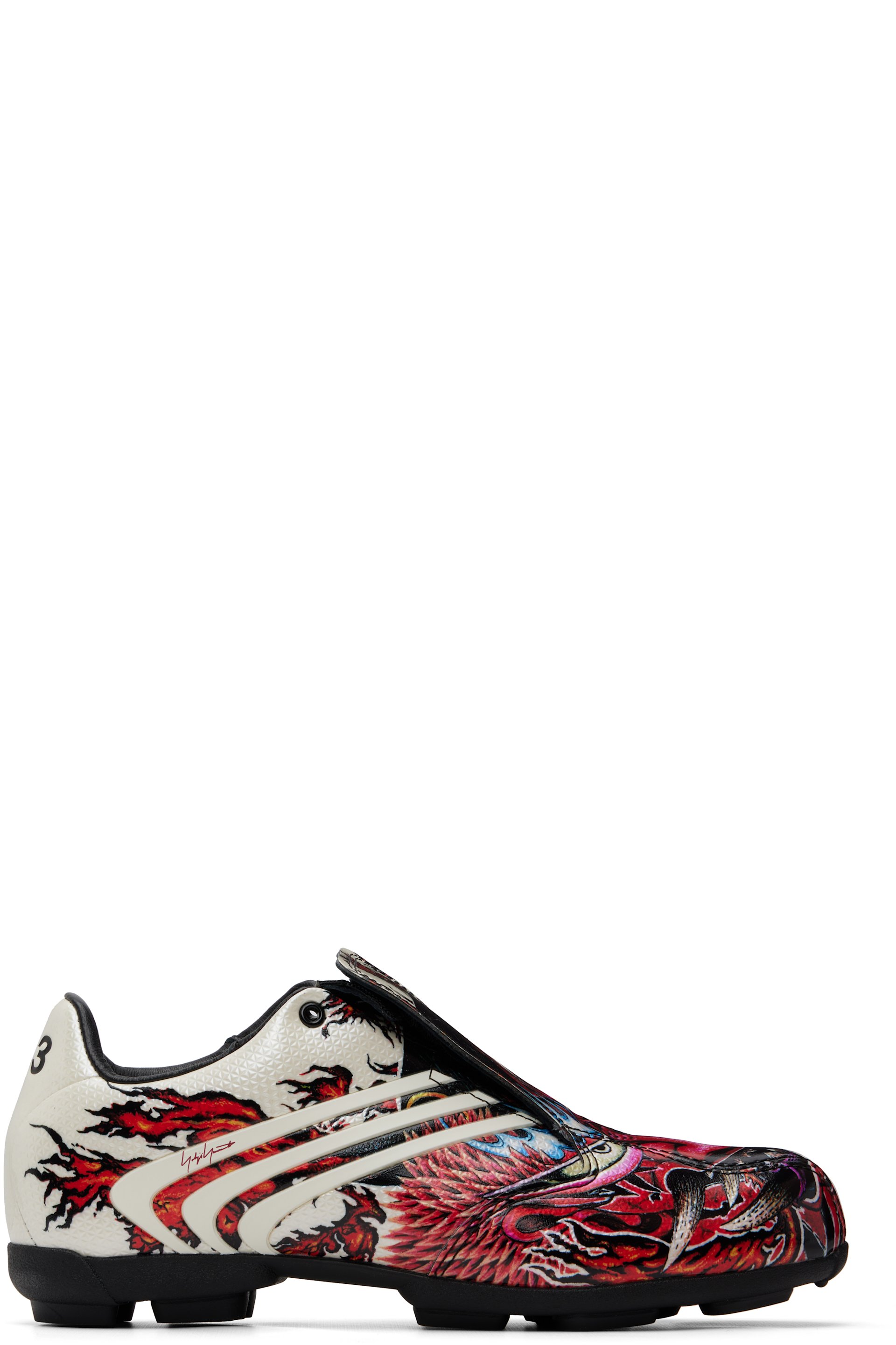 Y-3 - 灰白色 & 红色 F50 Tunit 运动鞋