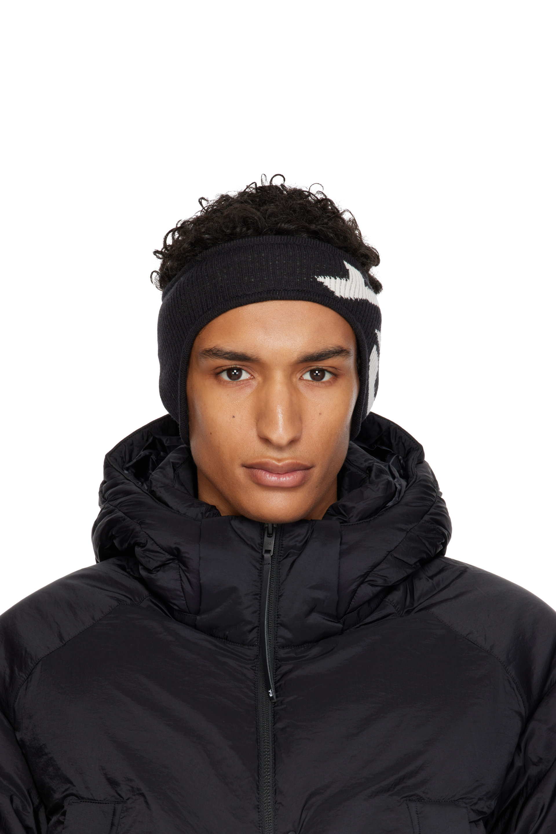 Y-3 - Black Graphic Logo Headband