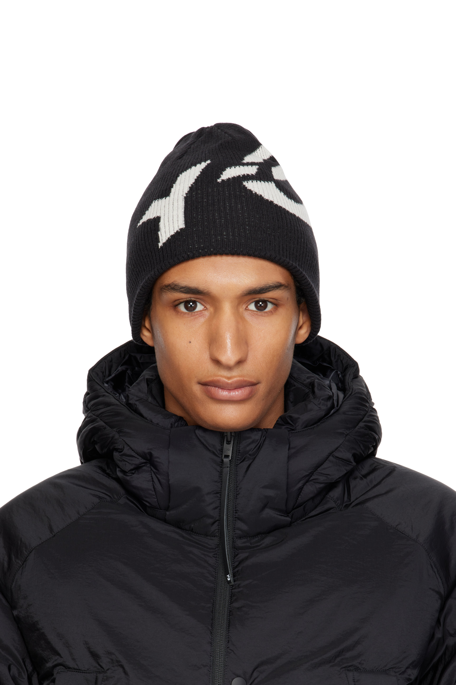 Y-3 - Black Graphic Logo Beanie