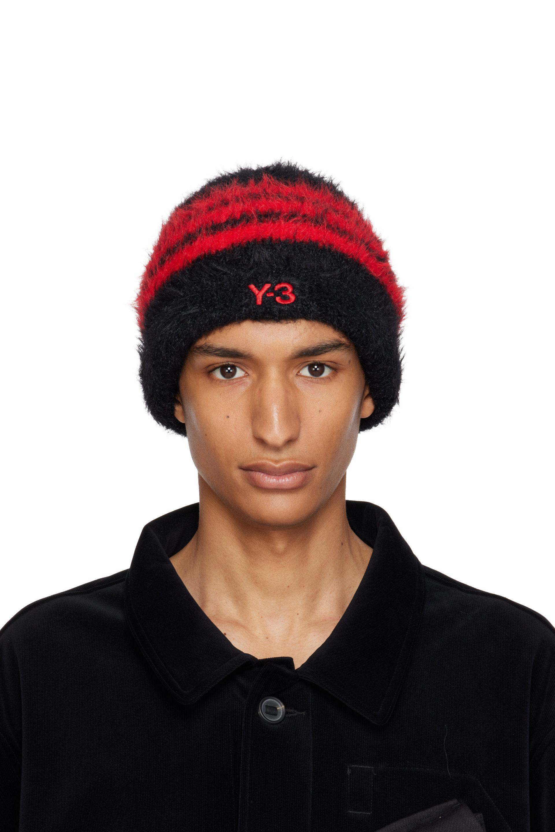 Y-3 - Black & Red Stripes Beanie