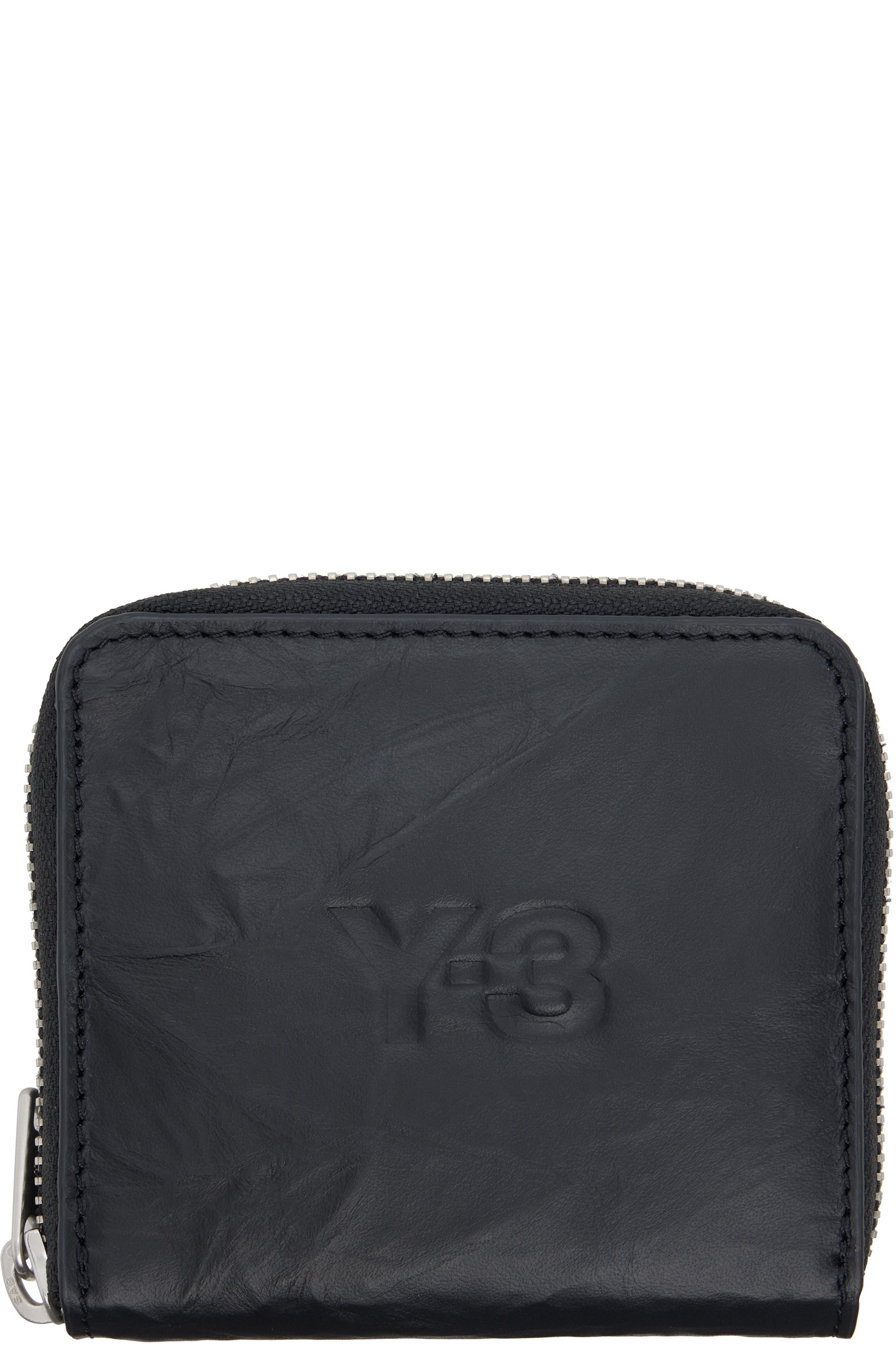 Y-3 - Black Crinkle Leather Wallet