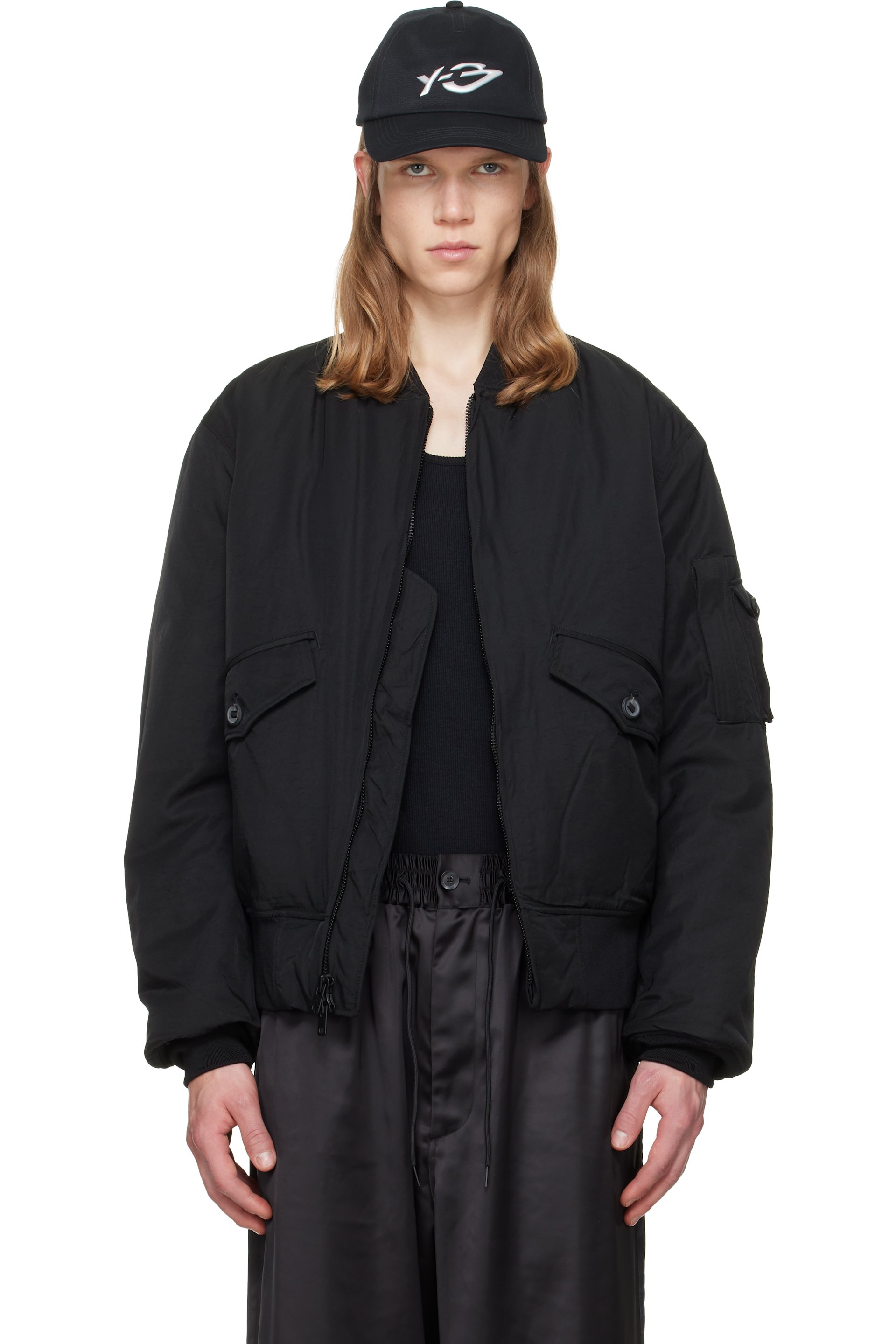 Y-3 - Black Cargo Bomber Jacket
