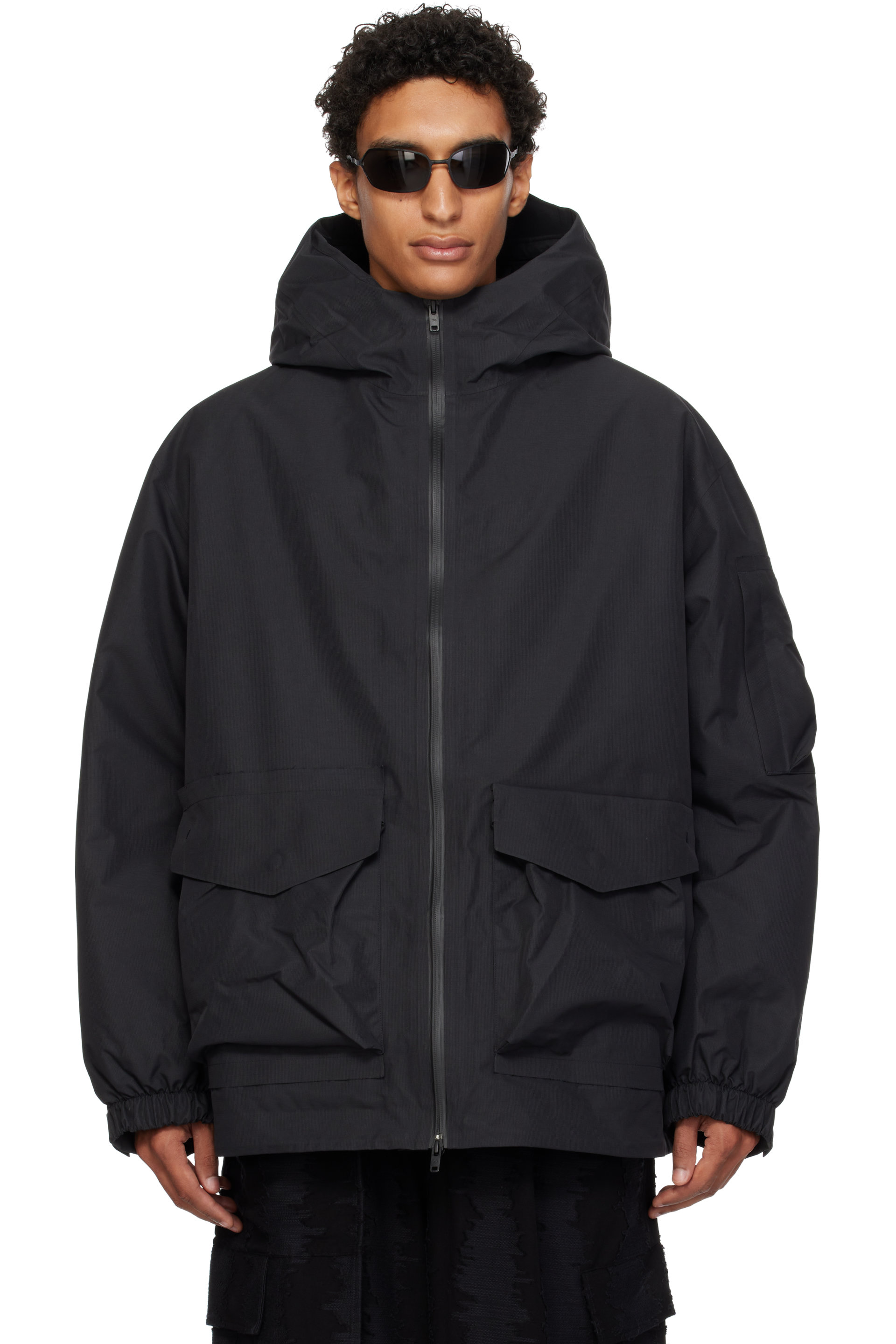 Y-3 - Black GTX Padded Hooded Jacket