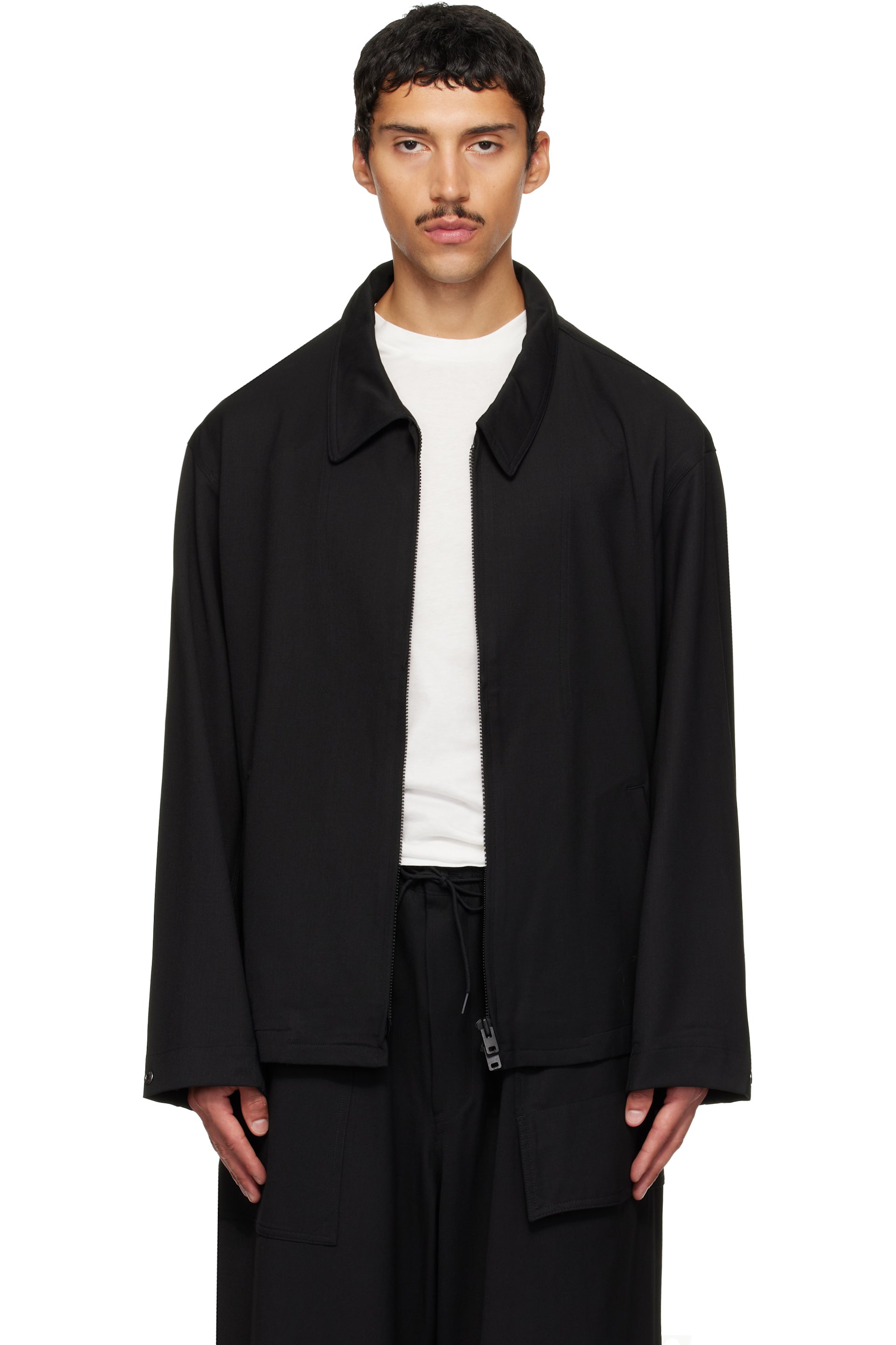 Y-3 - Black Wool Tailored Blouson Jacket