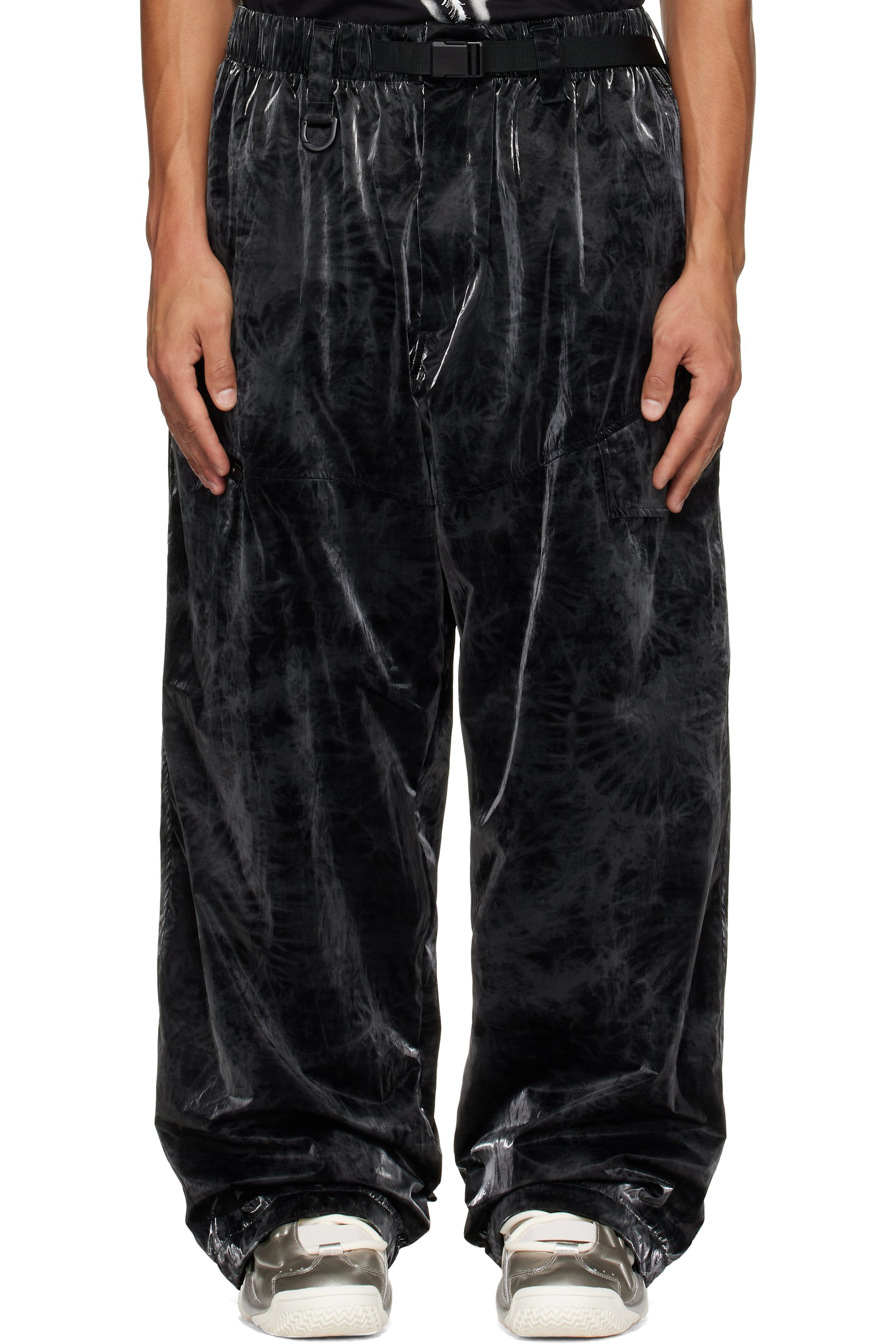 Y-3 - Black Marble Nylon Tapered Cargo Pants