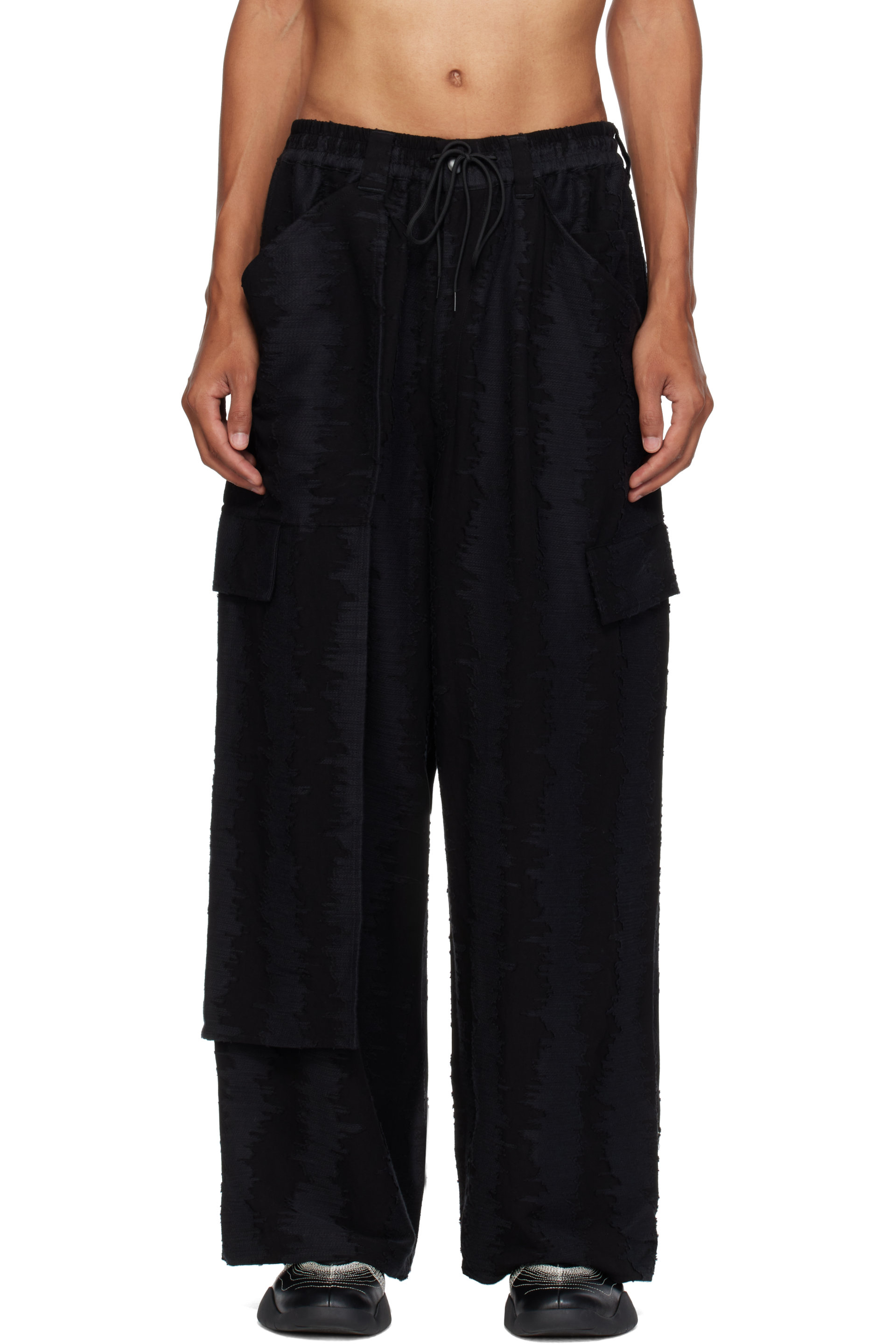 Y-3 - Black Deco Stitch Cargo Pants