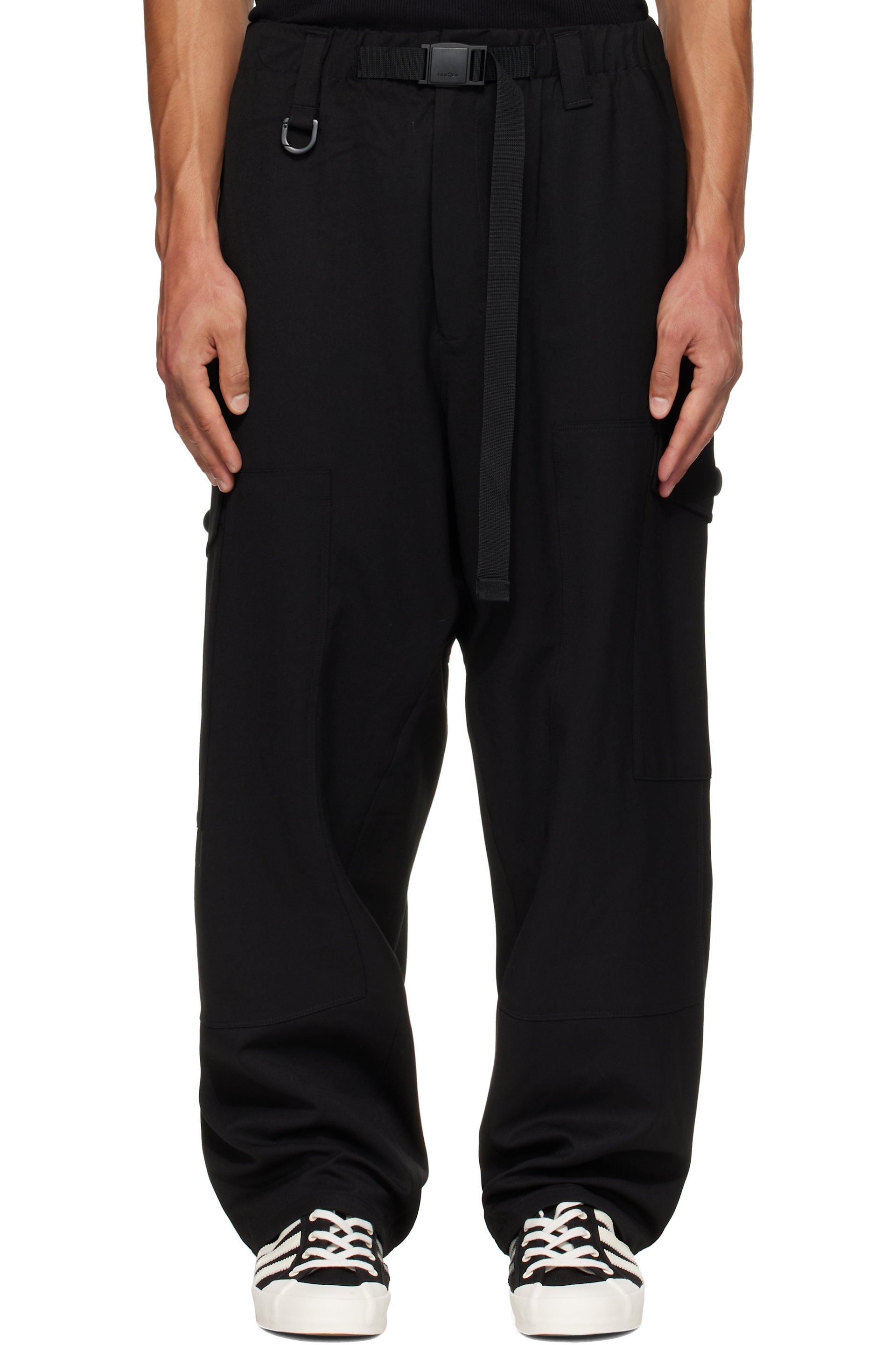 Y-3 - Black Wool Utility Cargo Pants