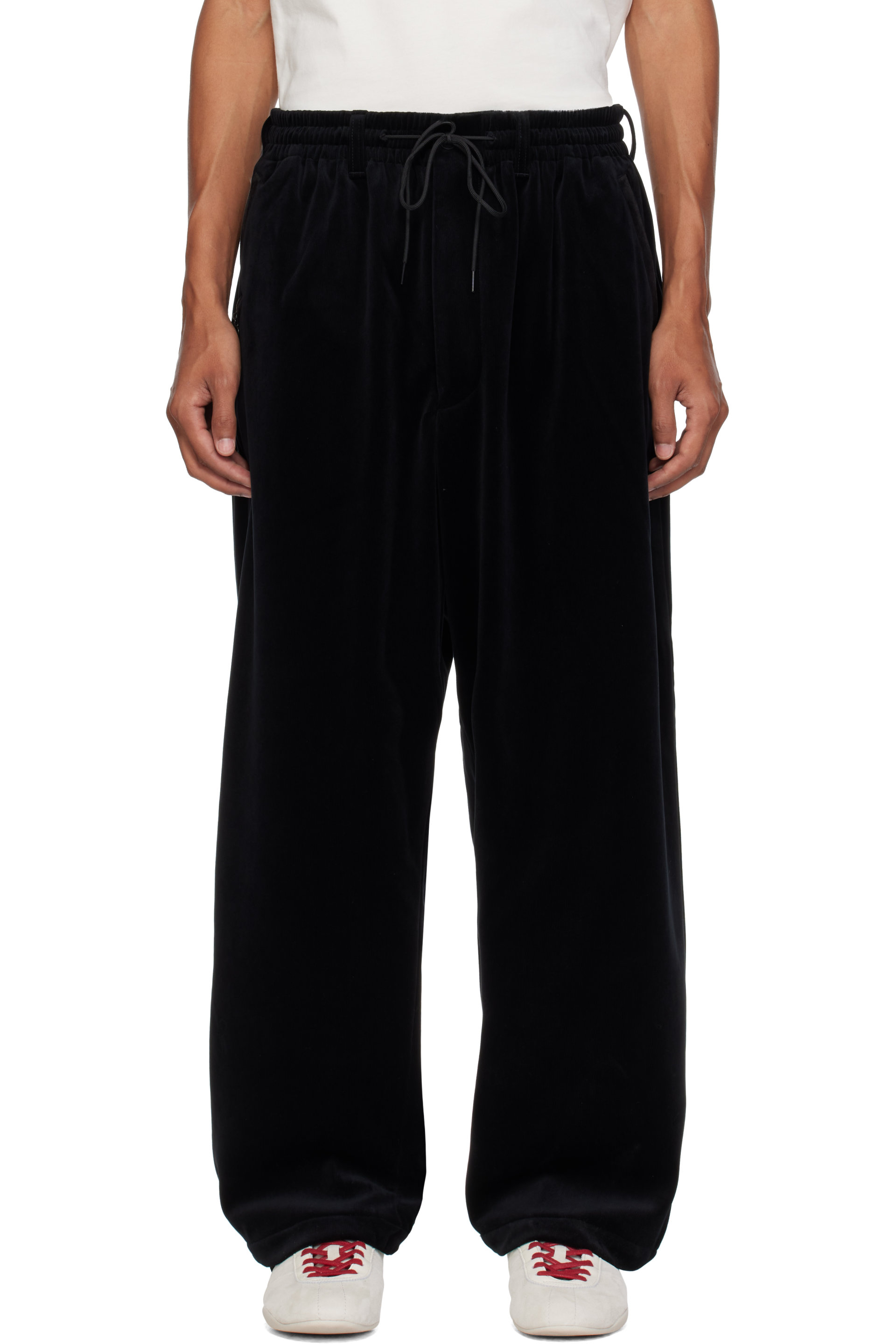 Y-3 - Black Velvet Corduroy Tapered Lounge Pants