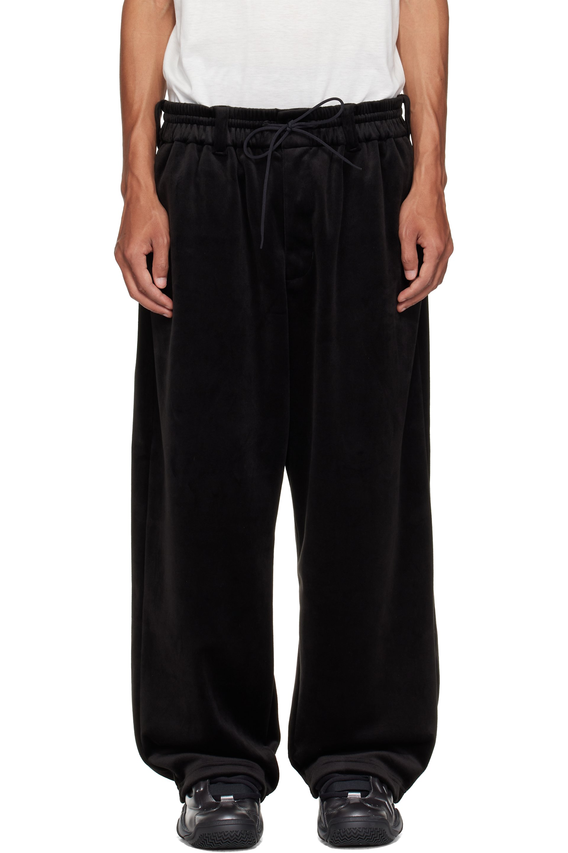 Y-3 - Black Velvet Corduory Track Pants