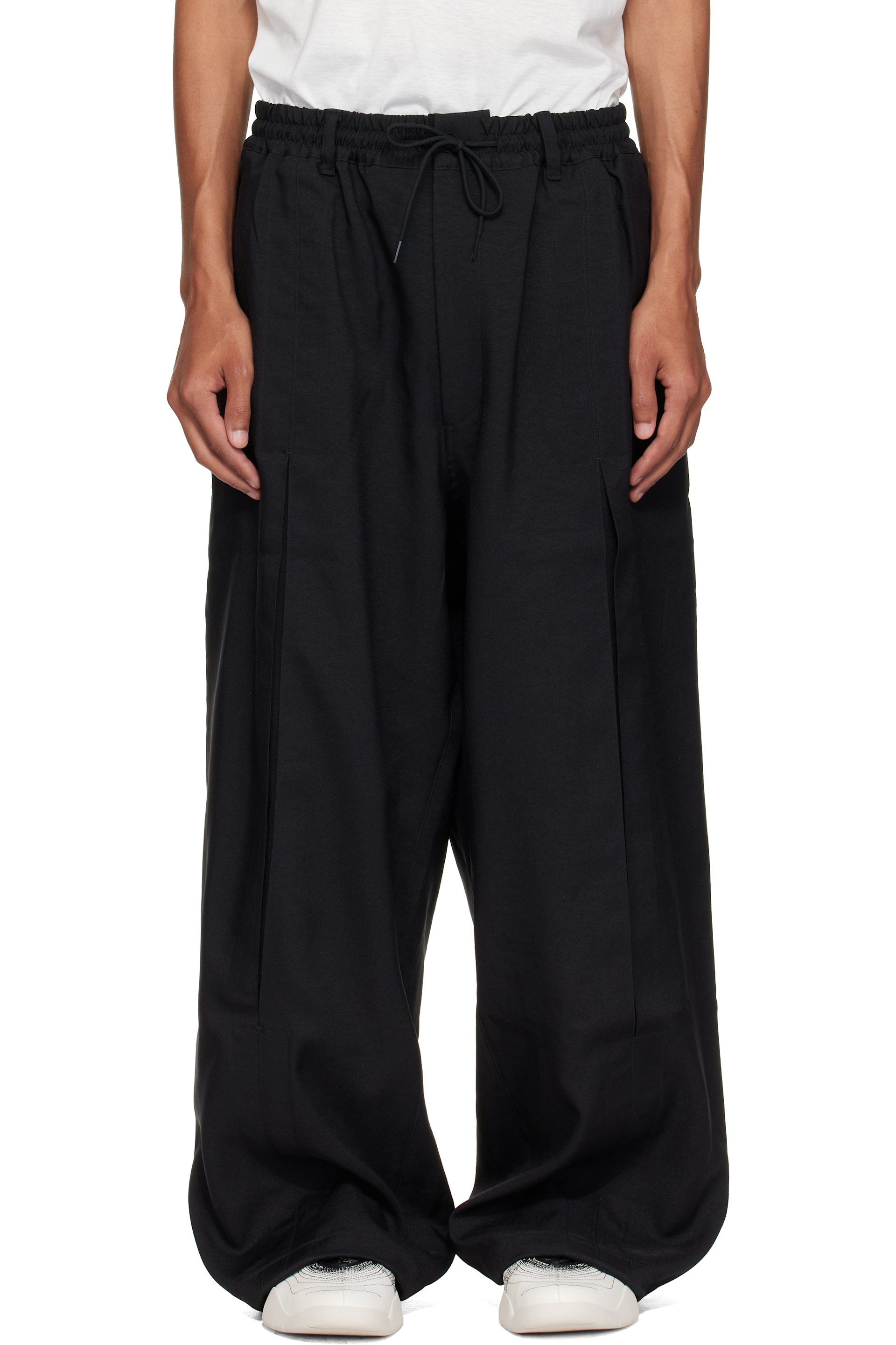 Y-3 - Black Sport Uniform Box Pleated Trousers