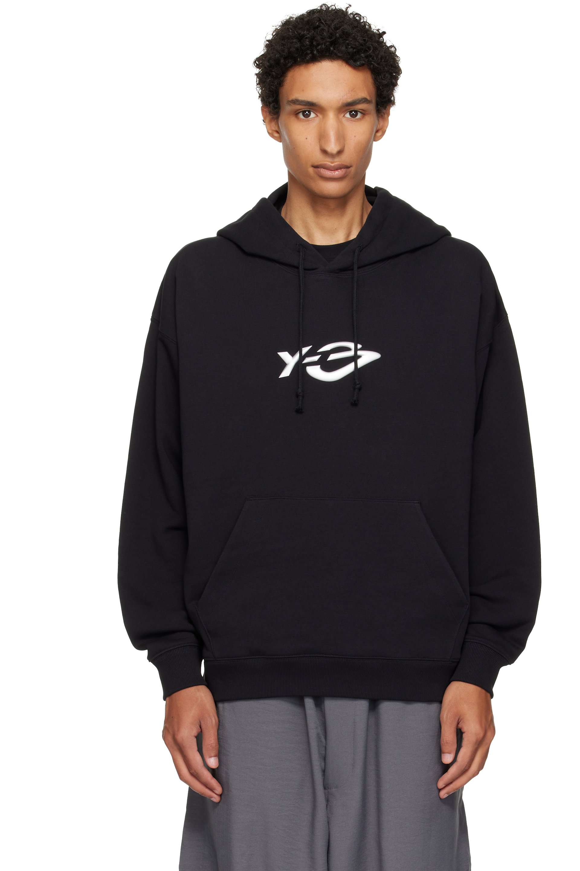 Y-3 - Black Terry Liquid Logo Hoodie