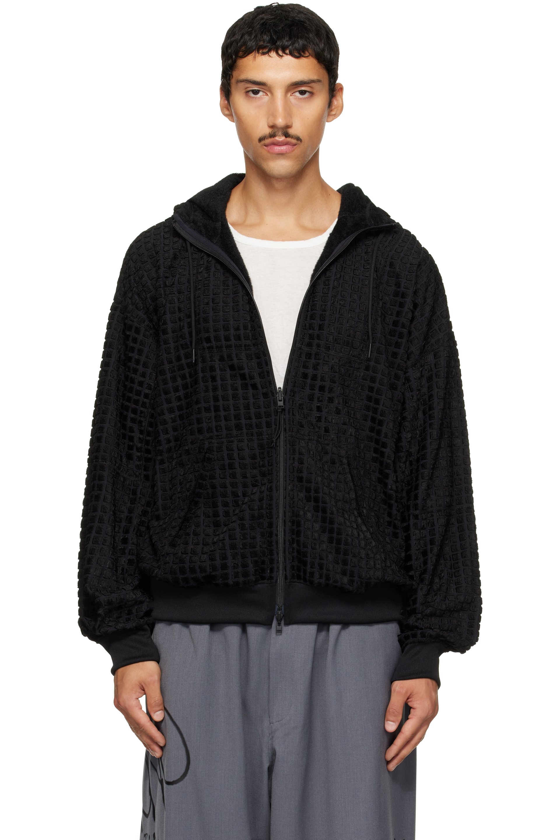 Y-3 - Black Hooded Reversible Track Jacket