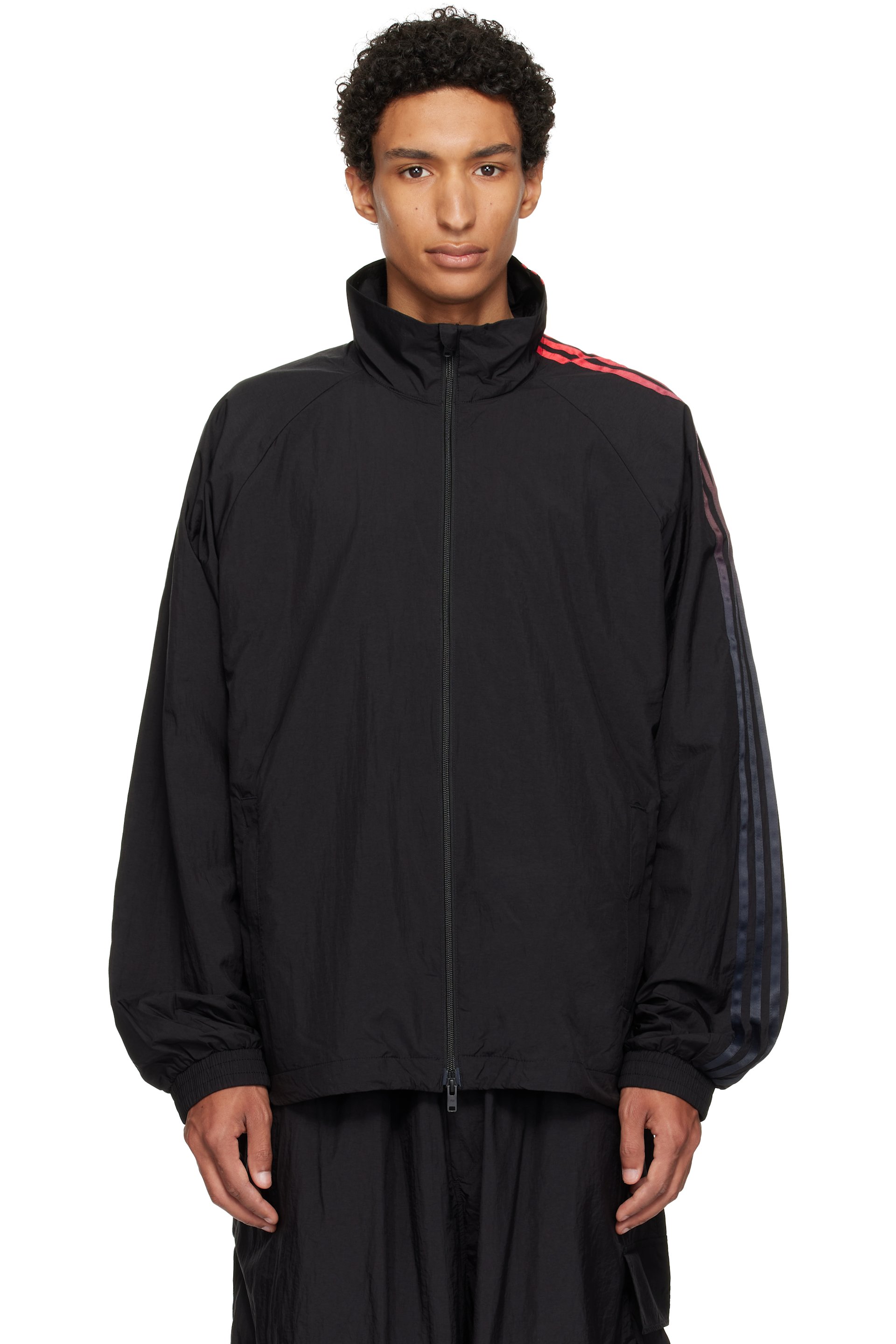 Y-3 - Black Gradient 3-Stripes Nylon Track Jacket