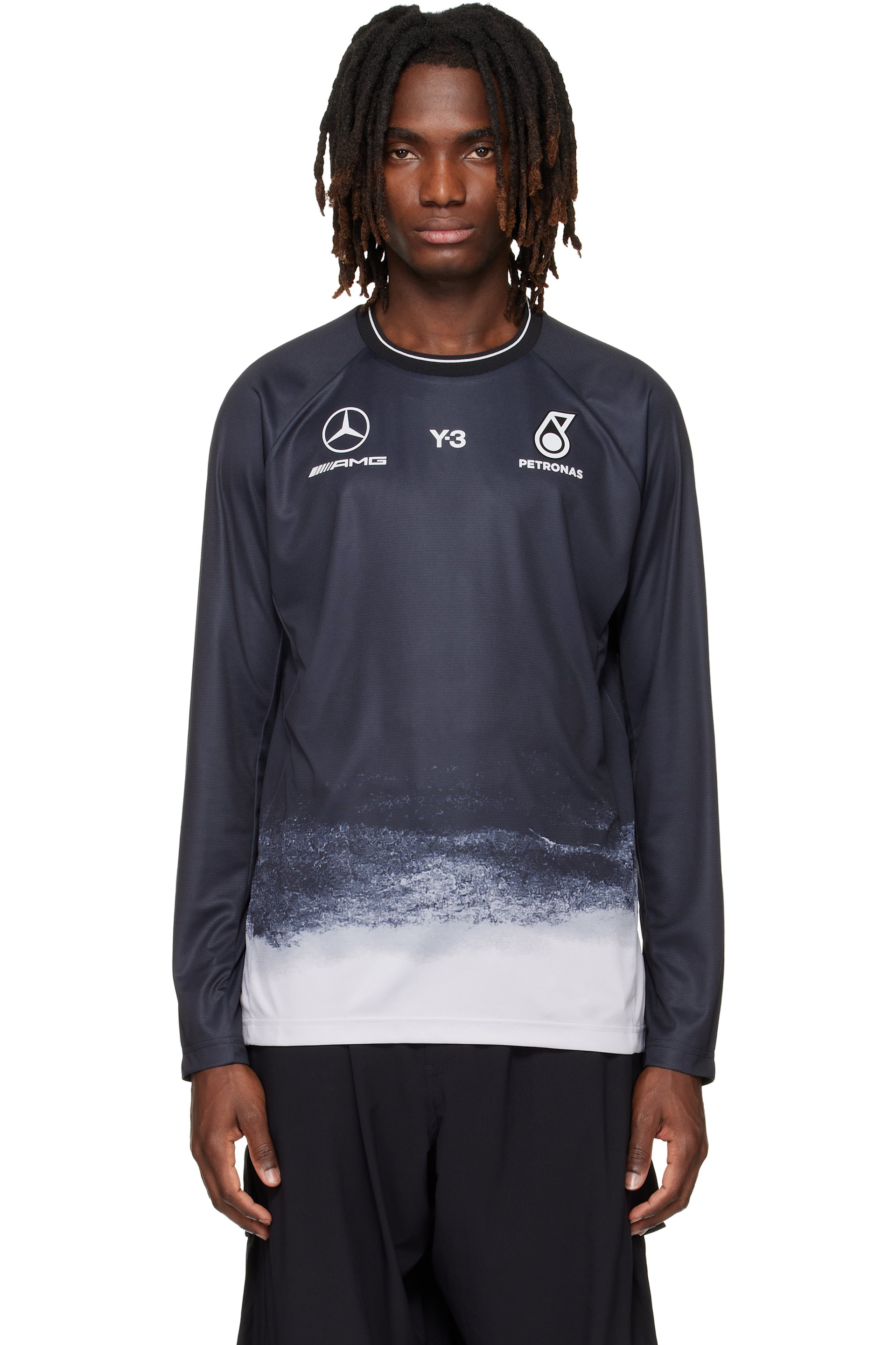 Y-3 - T-shirt Mechanics noir en jersey édition Mercedes-AMG F1