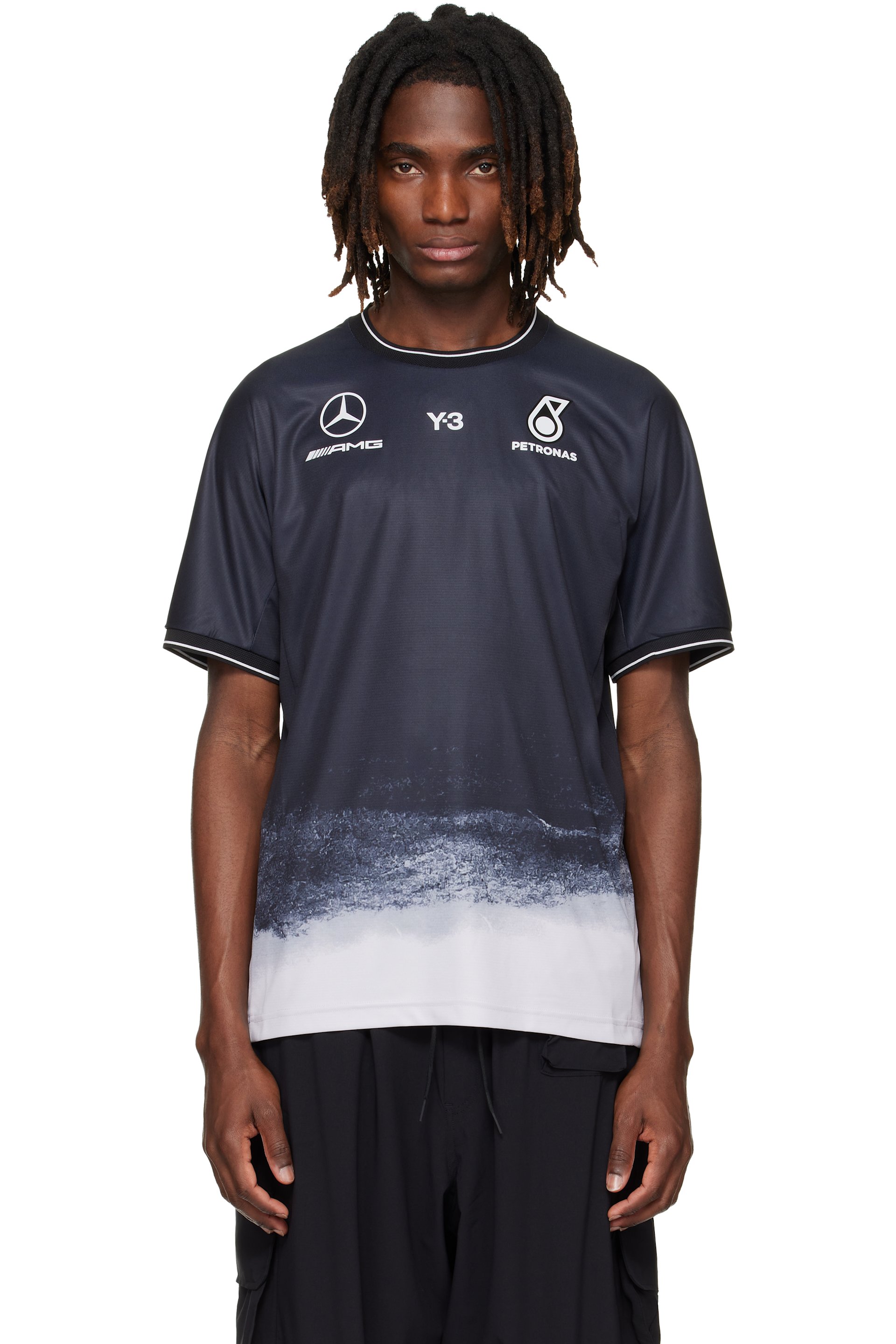 Y-3 - T-shirt Mechanics noir en jersey édition Mercedes-AMG F1