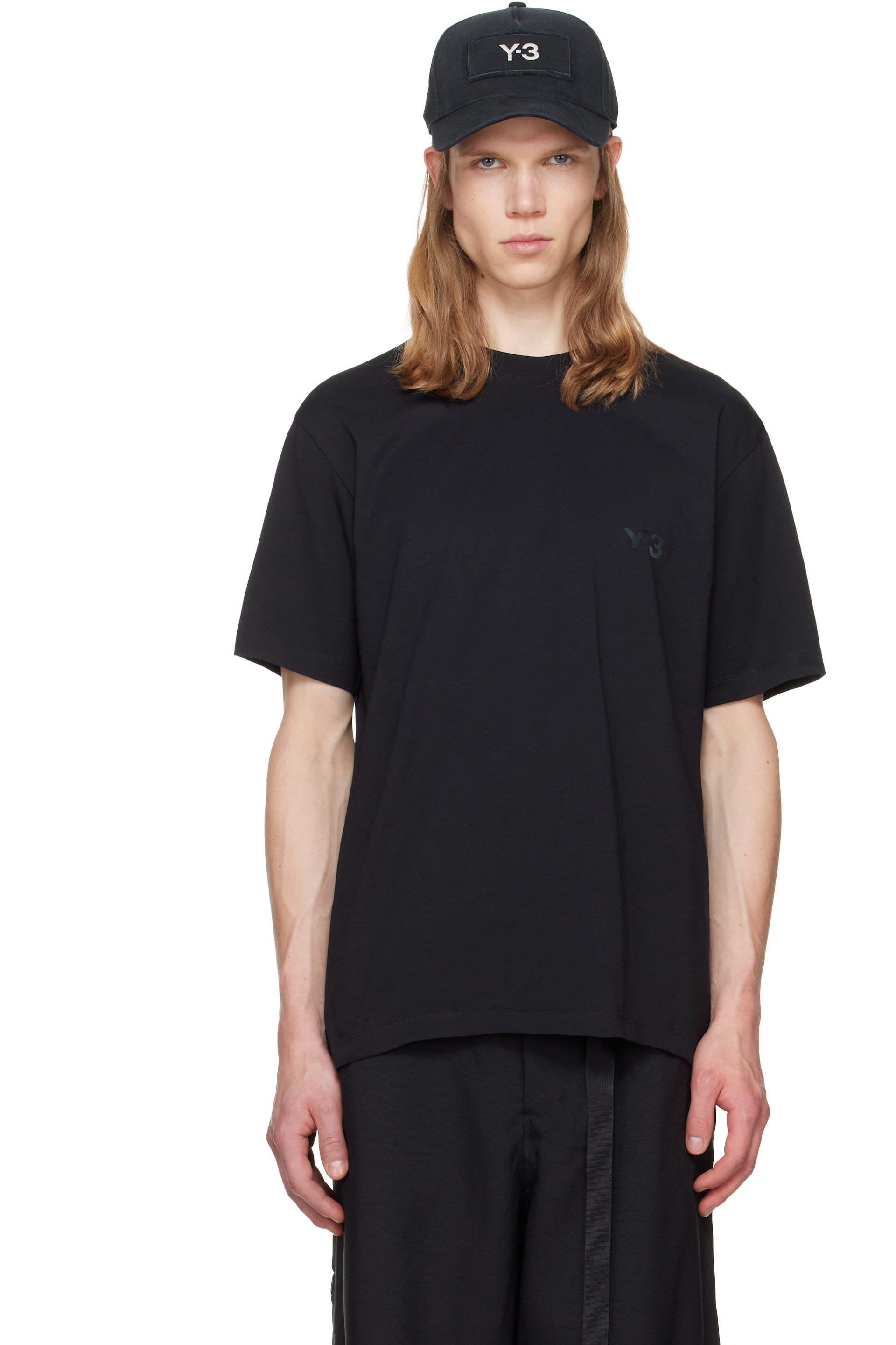 Y-3 - 黑色 3-Stripes T 恤