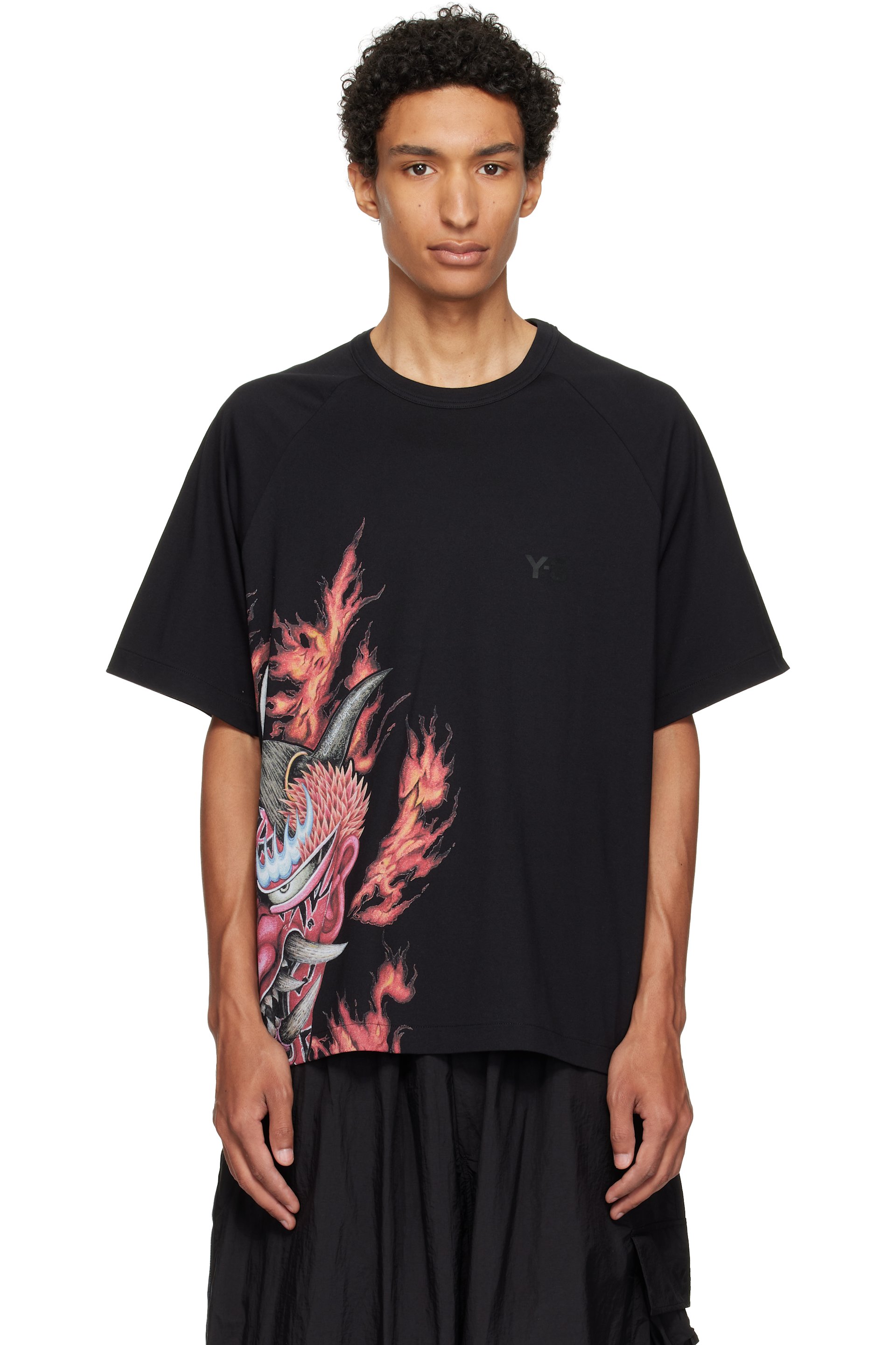 Y-3 - Black Graphic Short Sleeve T-shirt
