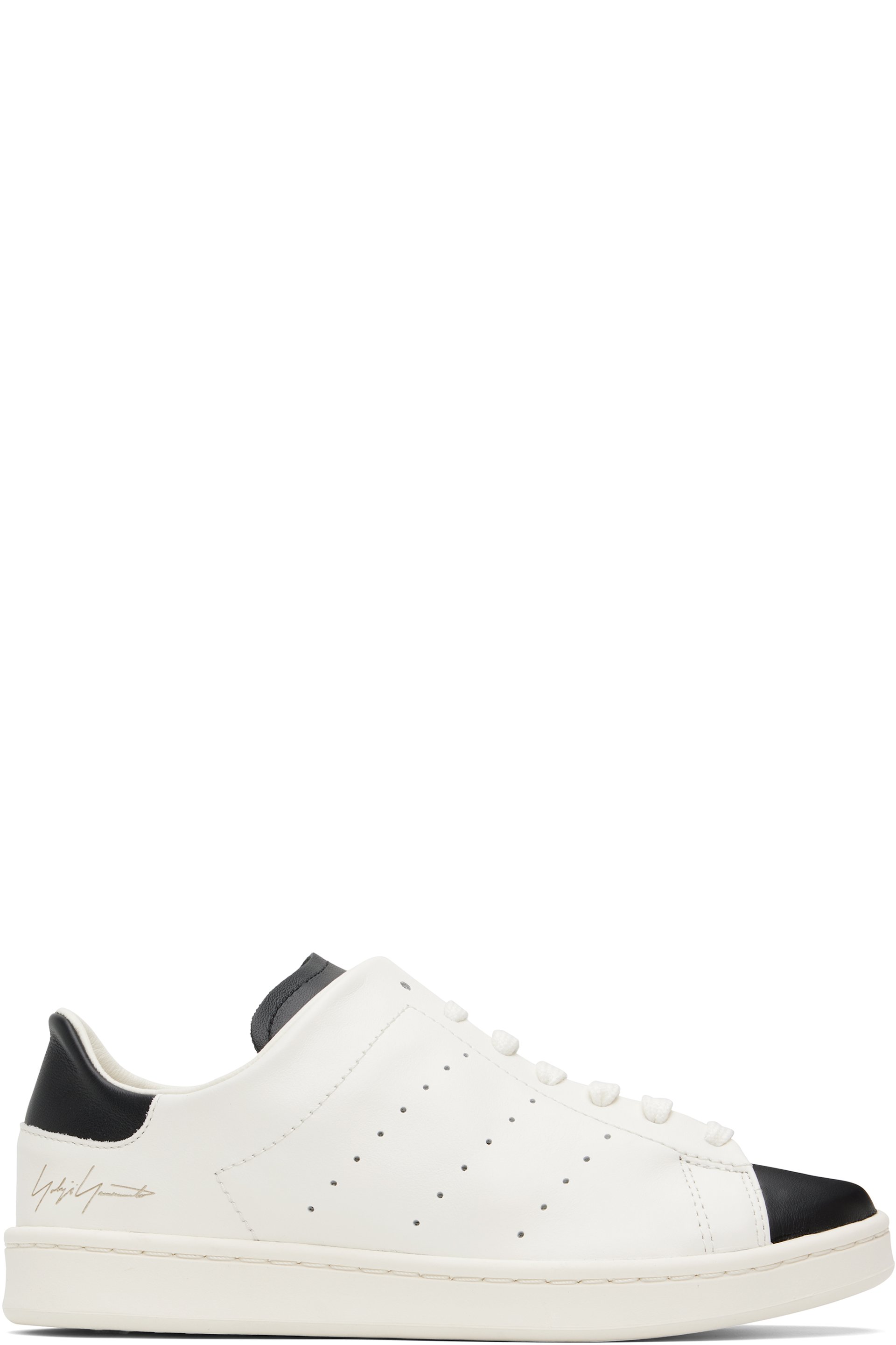 Y-3 - White & Black Diagonal Stan Smith Sneakers