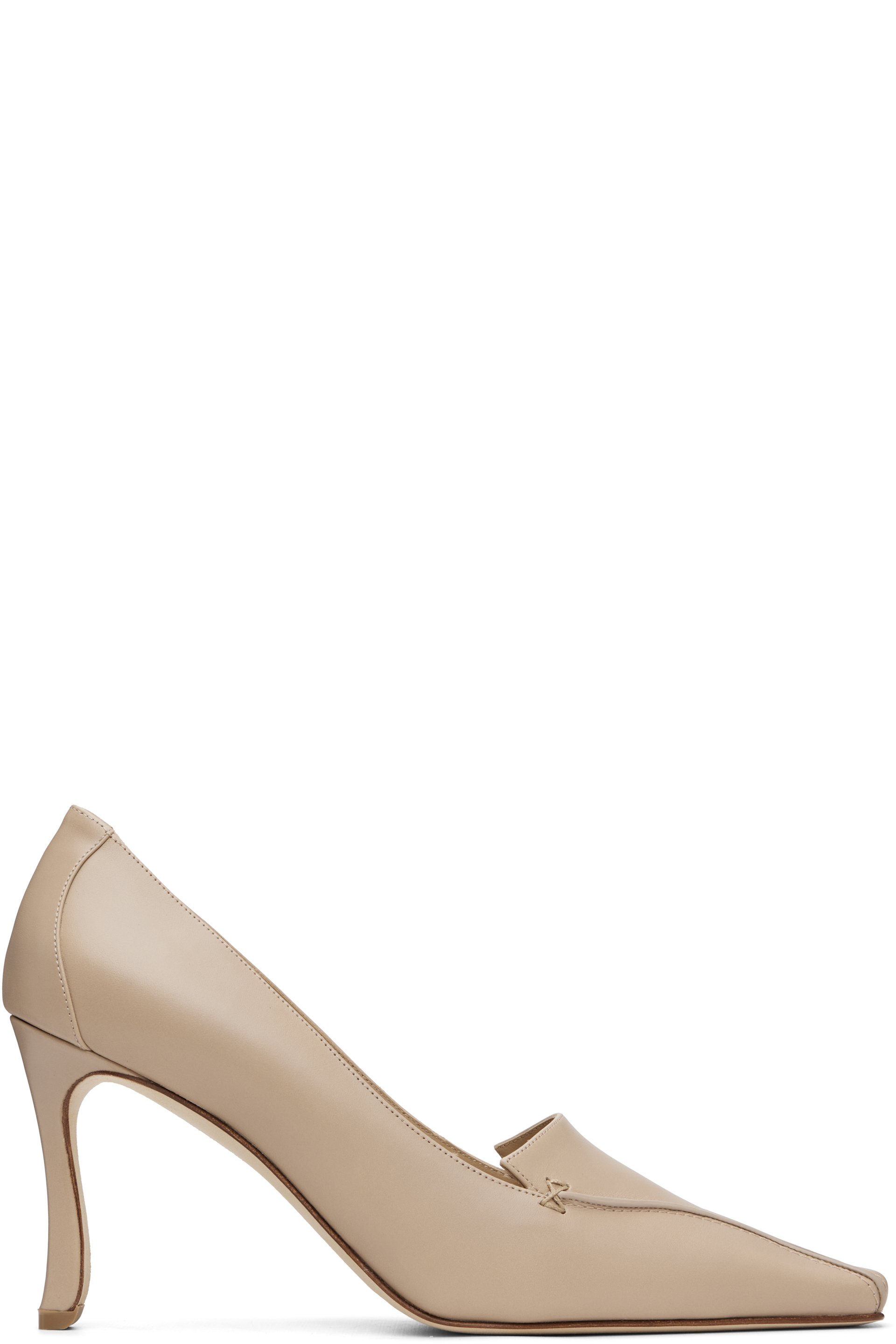 Manolo Blahnik - Beige Cleofelo Calf Leather Heels