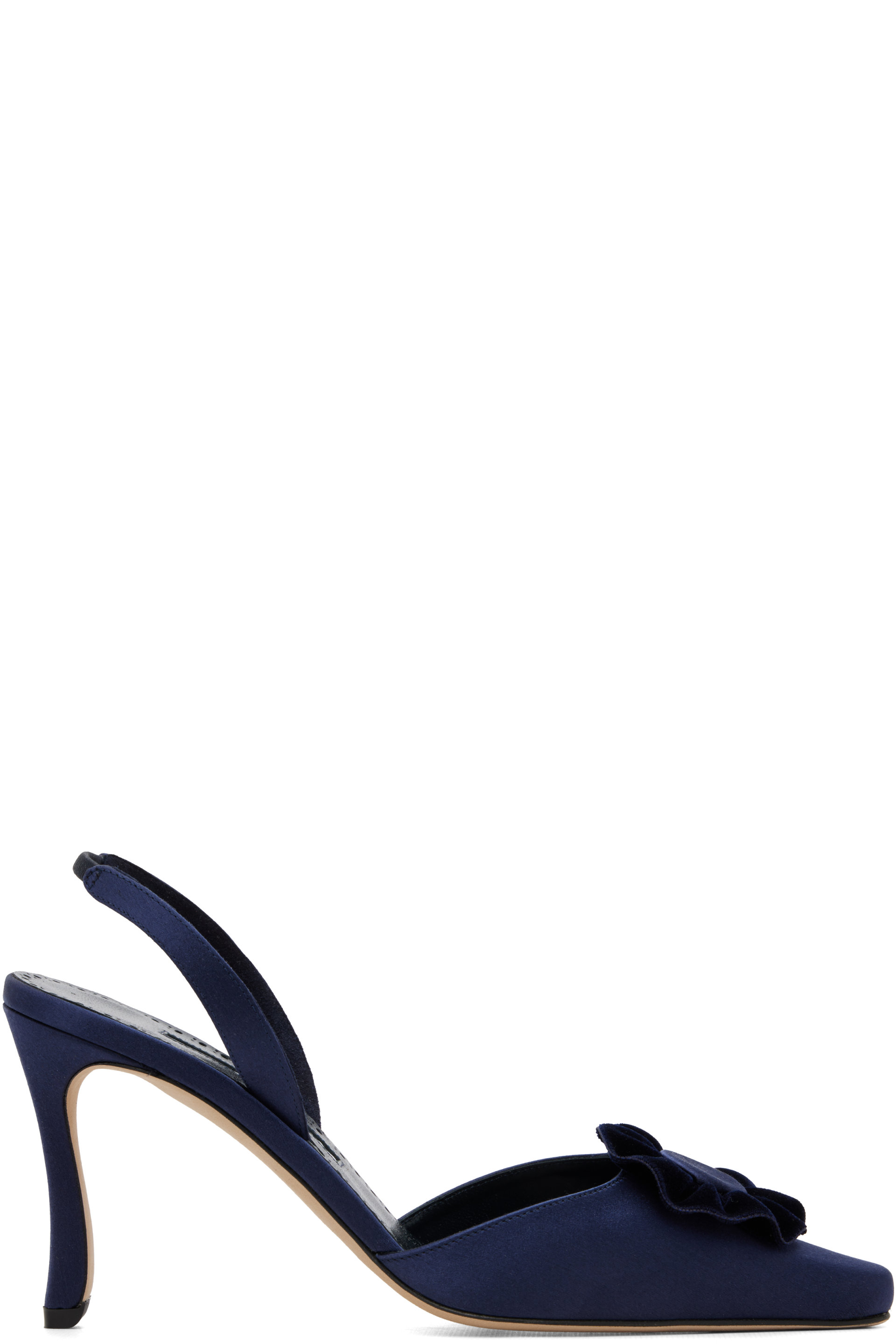 Manolo Blahnik - Navy Caulosli Heels