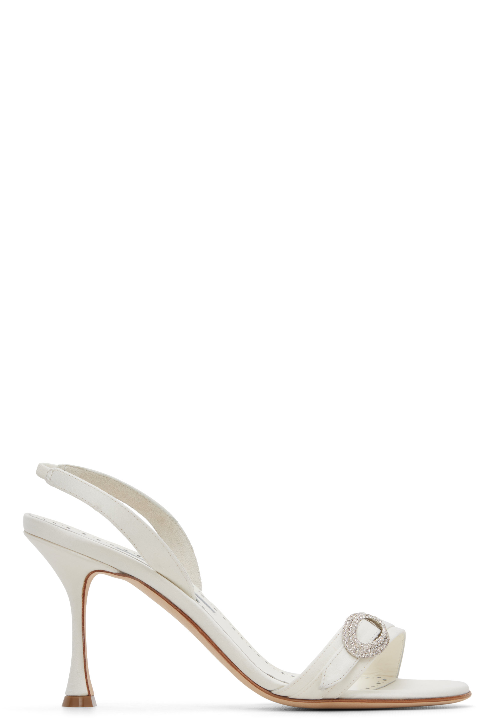 Manolo Blahnik - White Zutosan Heeled Sandals