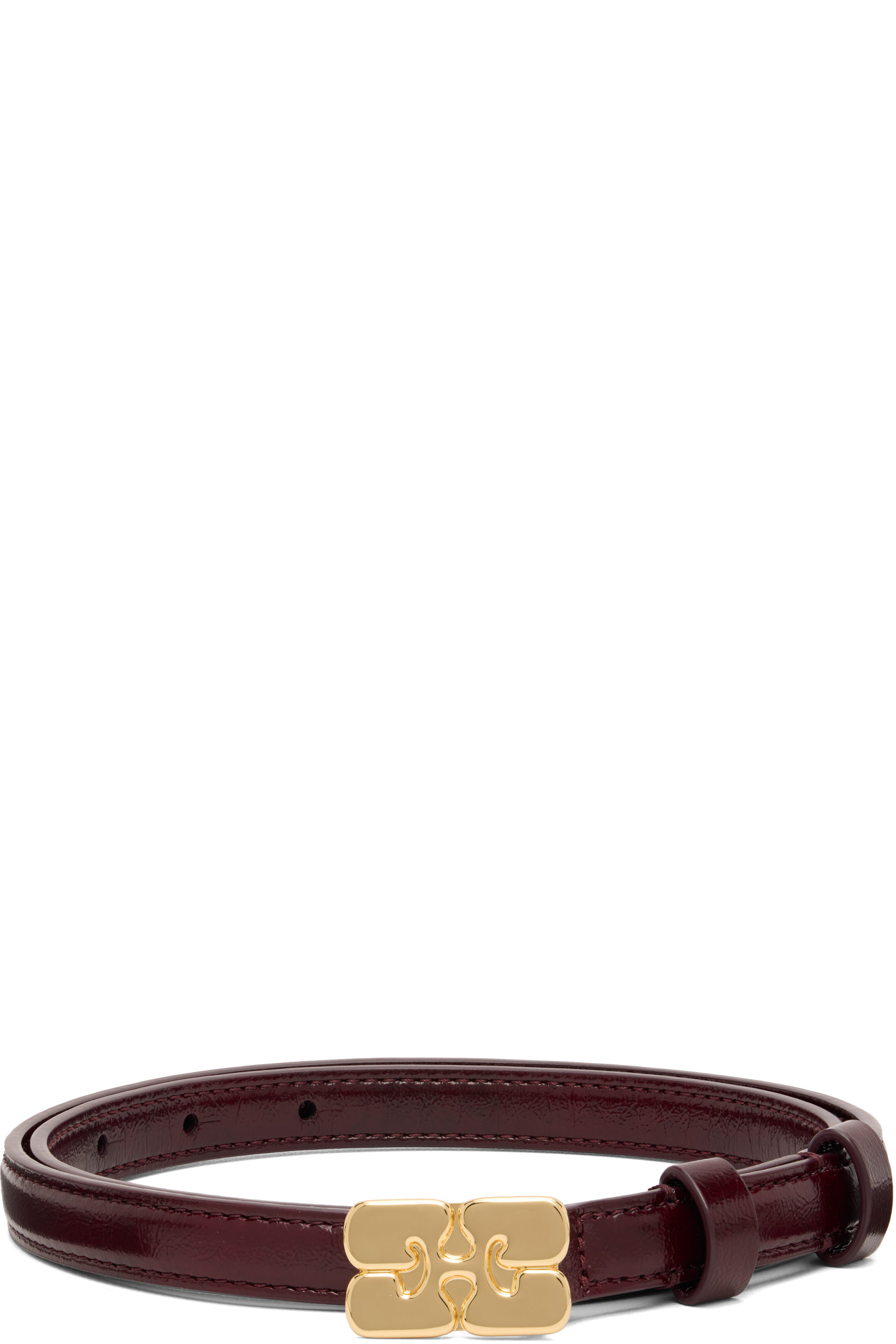 GANNI - Burgundy Kat Small Belt