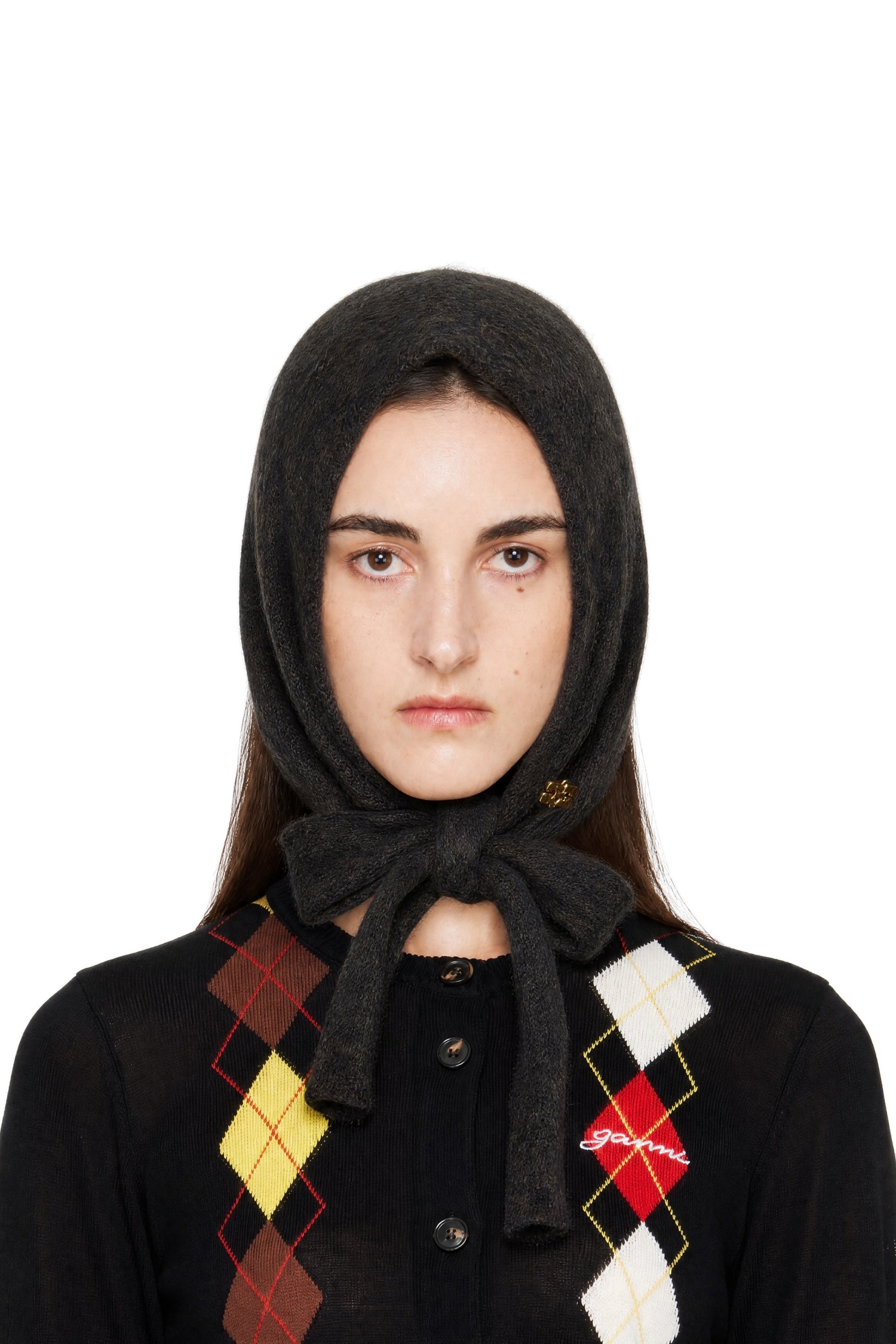GANNI - Gray Brushed Mohair Balaclava
