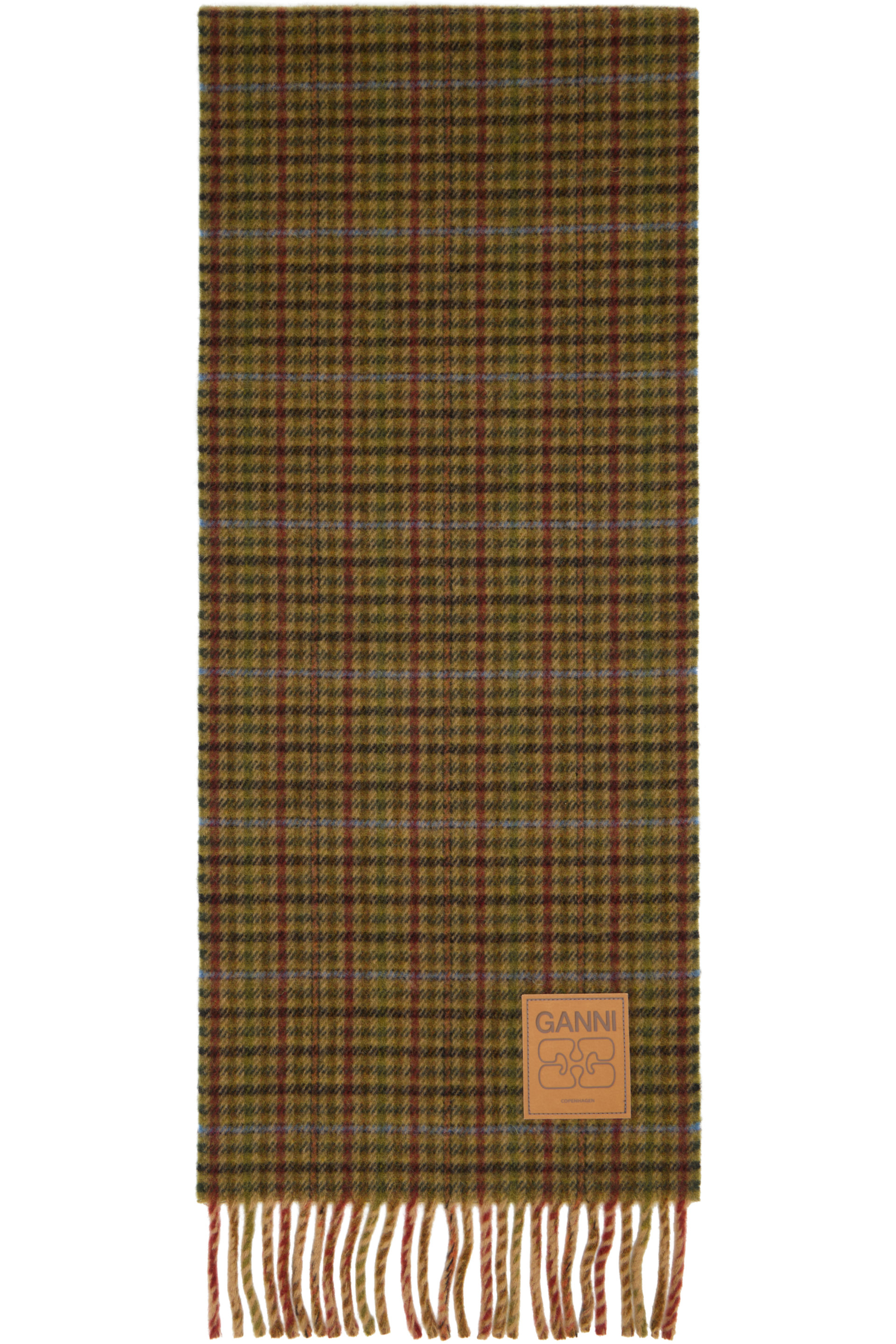 GANNI - Multicolor Mini Check Wool Scarf