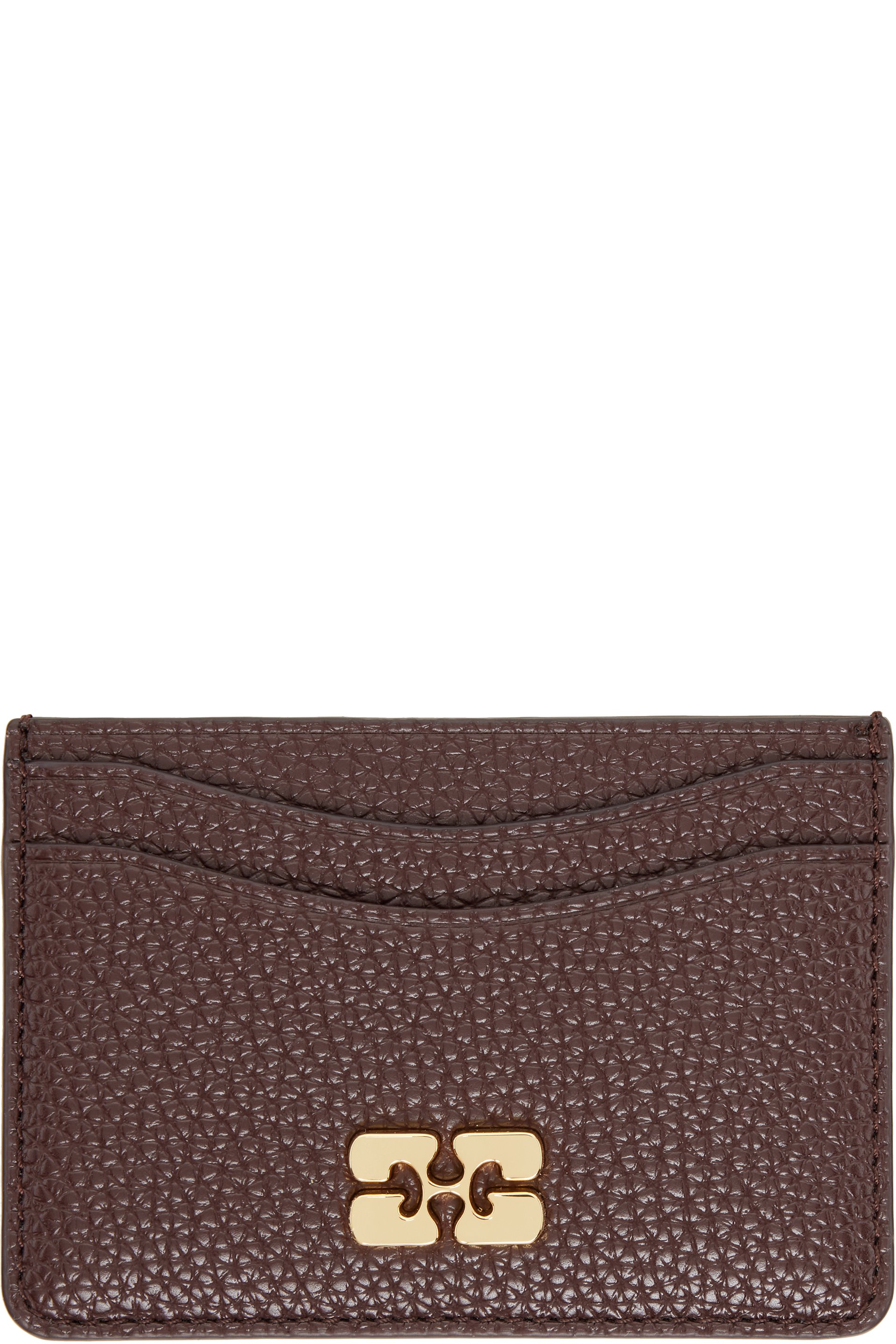 GANNI - Brown Grained Card Holder