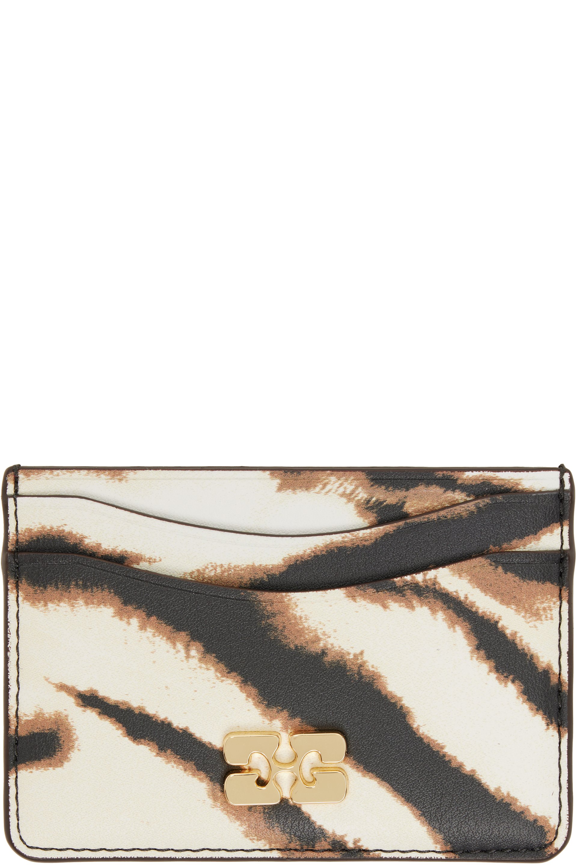 GANNI - Off-White & Brown Bou Card Holder