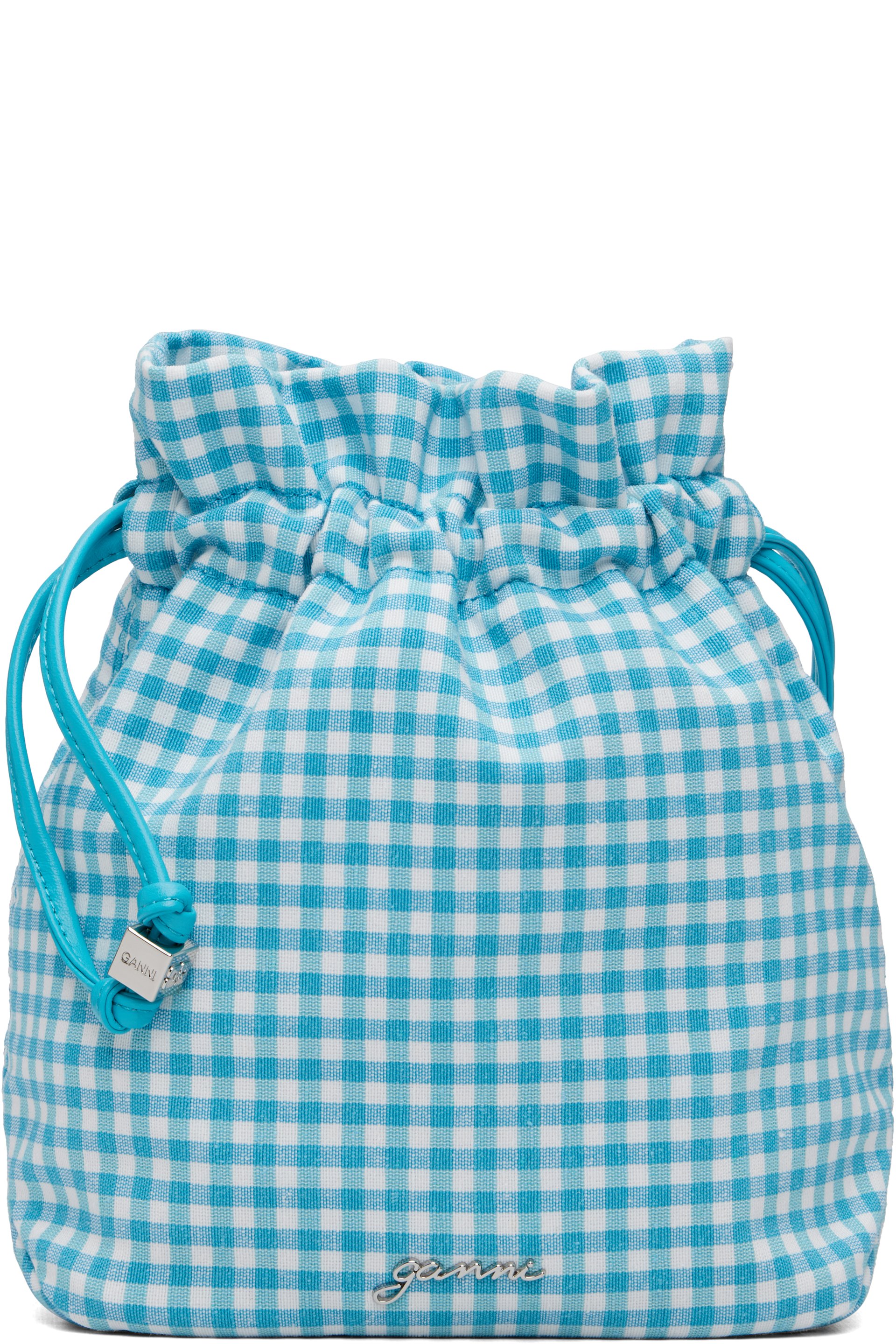 GANNI - Blue Printed Nylon Pouch