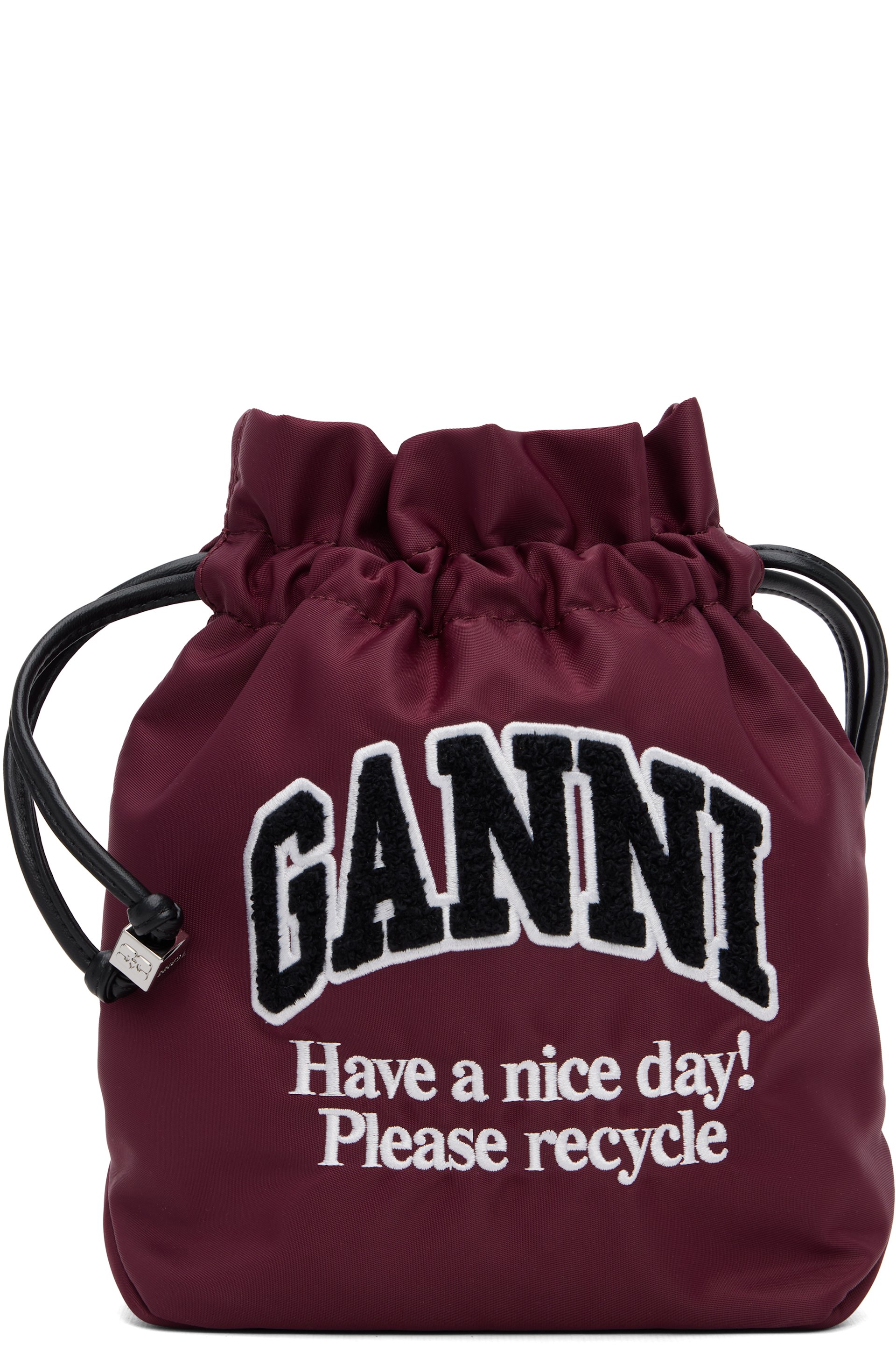 GANNI - Burgundy Logo Pouch