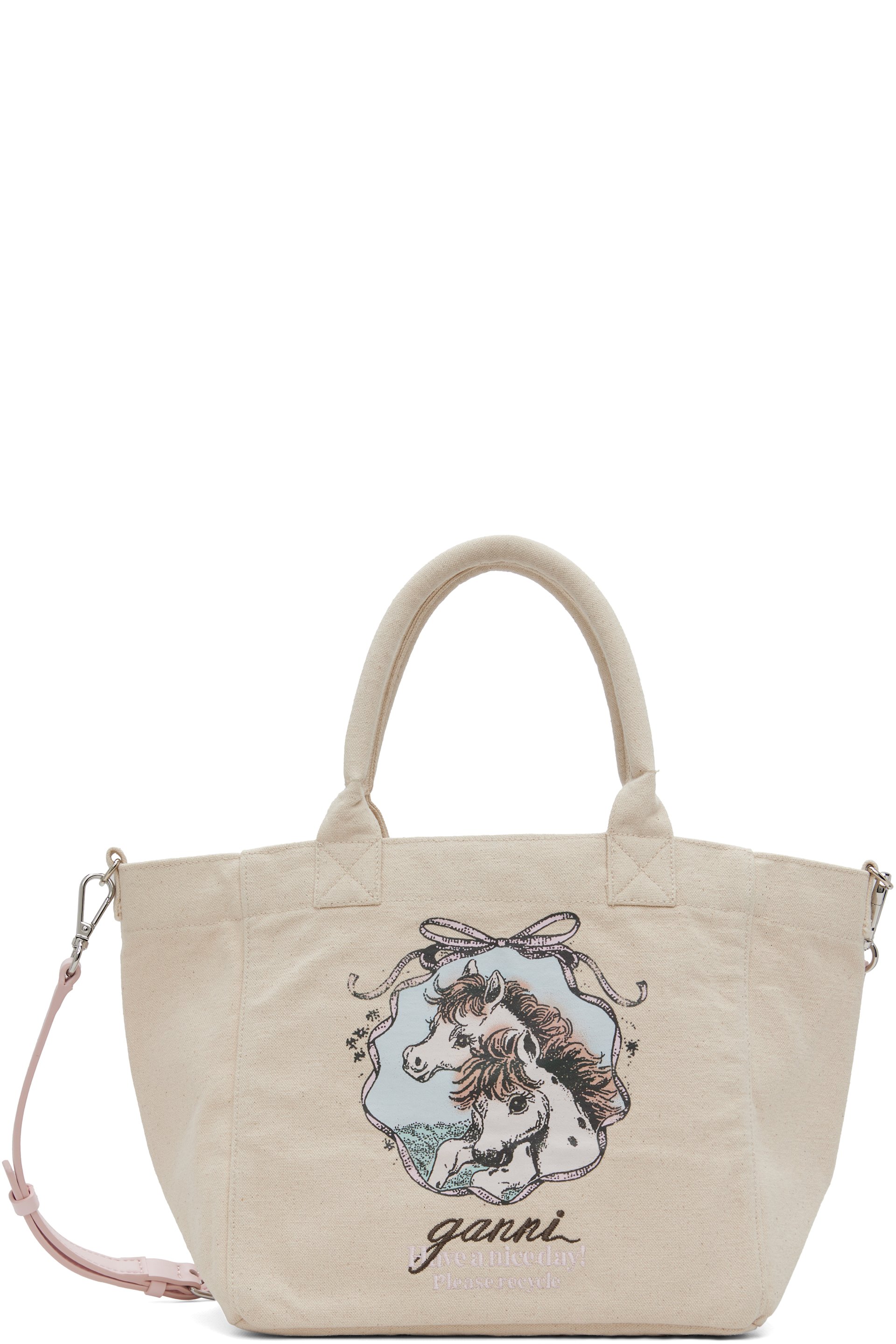 GANNI - Beige Small Easy Shopper Tote